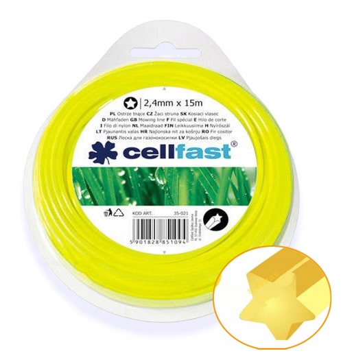 

Cellfast Żyłka Tnąca 2.4mm x 15m /gwiazdka 35-021