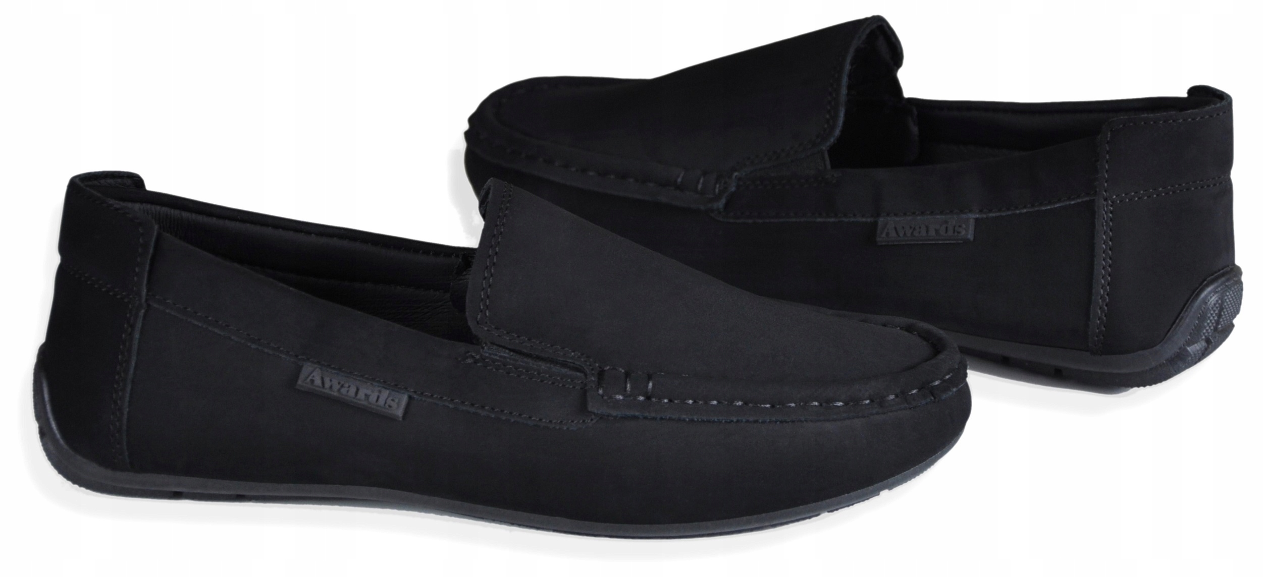 SANTO Mokasyny zgrabne wizytowe czarne eleganckie r 39 Kolor czarny