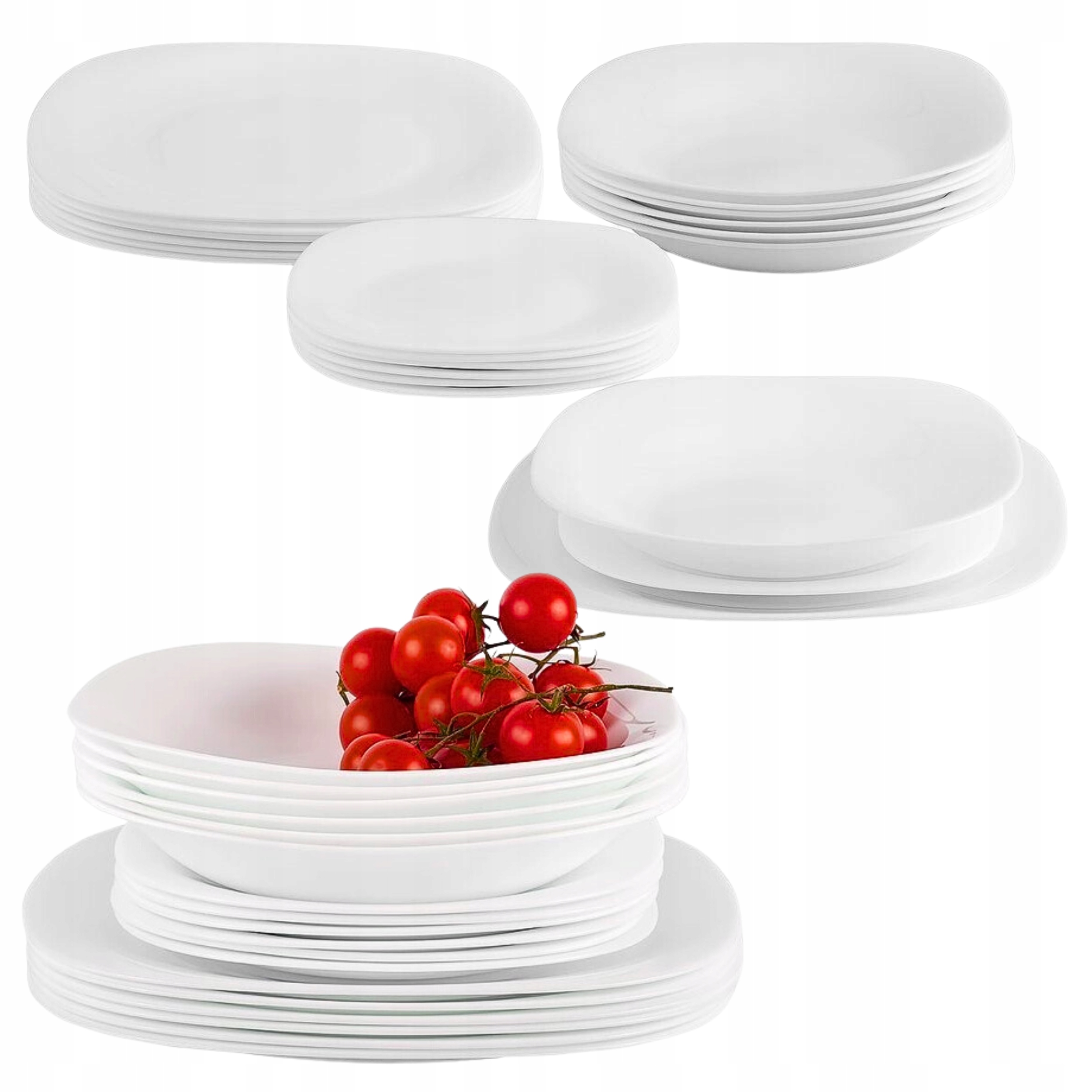 Serwis obiadowy 12 osób biały kwadrat Bormioli Rocco PARMA komplet zestaw EAN (GTIN) 5902347557870