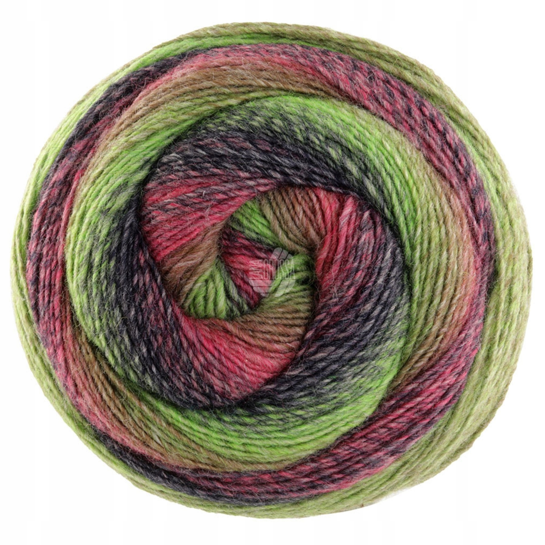 Příze vlna+akryl zeleň, fuchsiová- Gomitolo Versione Lana Grossa