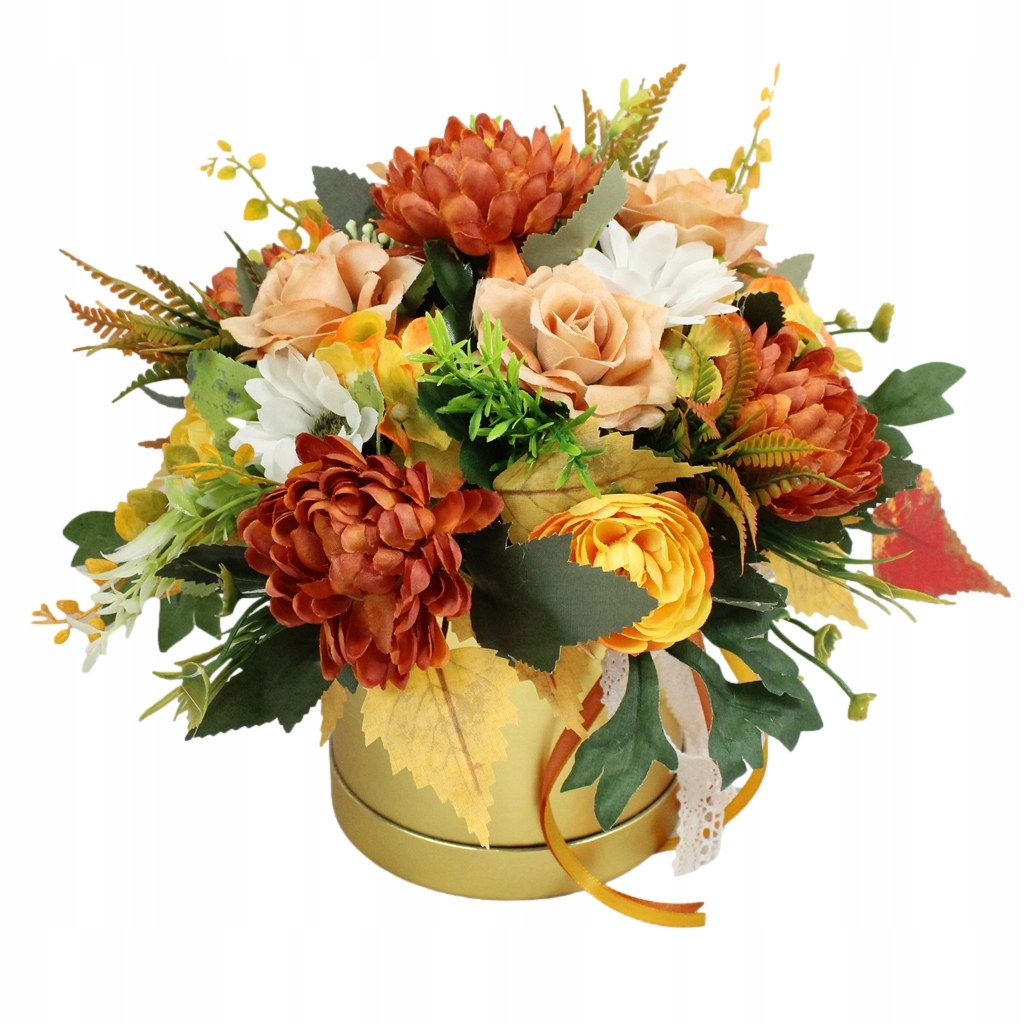Podzimní dekorace flower box dárek květinová dekorace domu Bronz