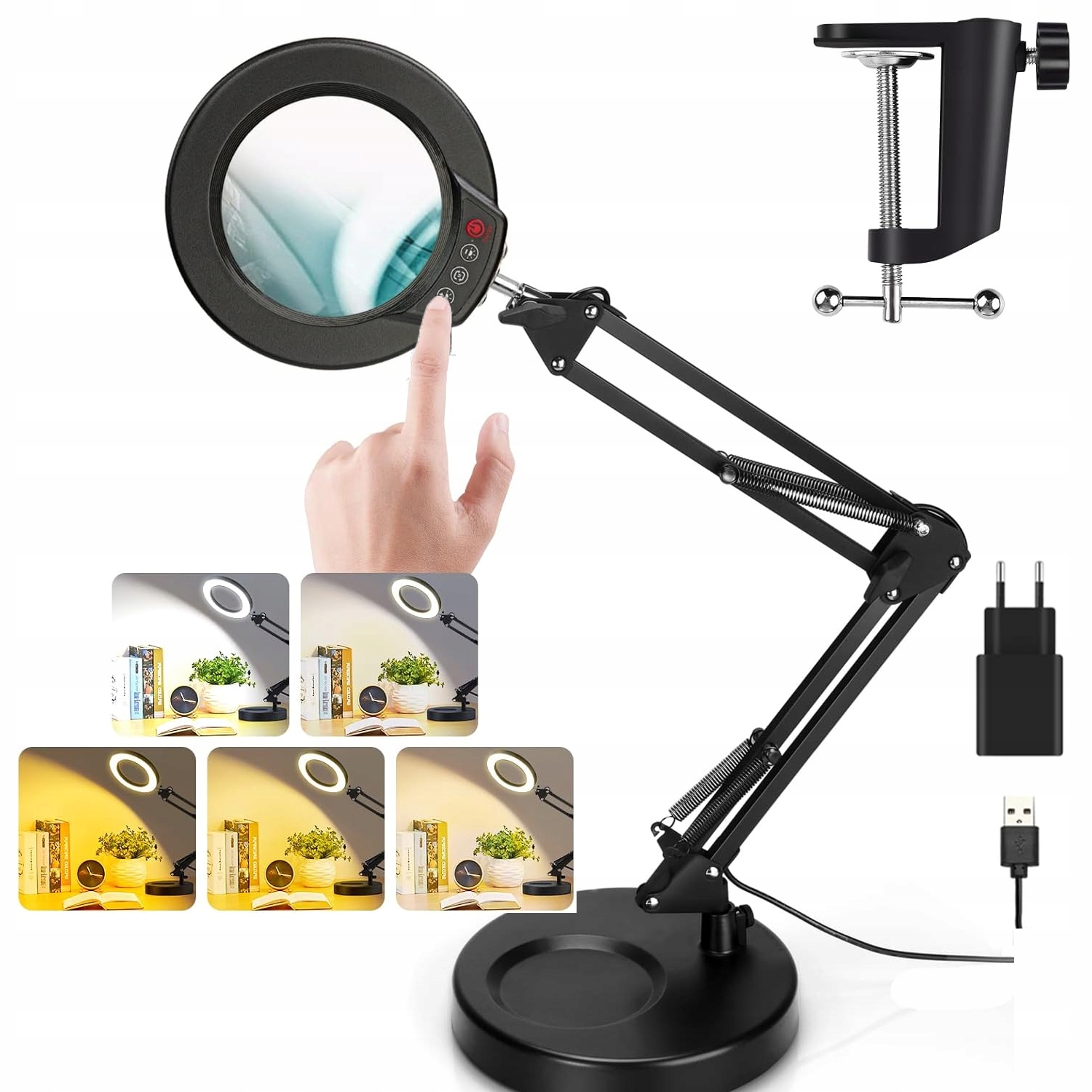 Led Lampa Kosmetická Lupa Servisní Sklo Zvětšovací Kreslicí Lampa
