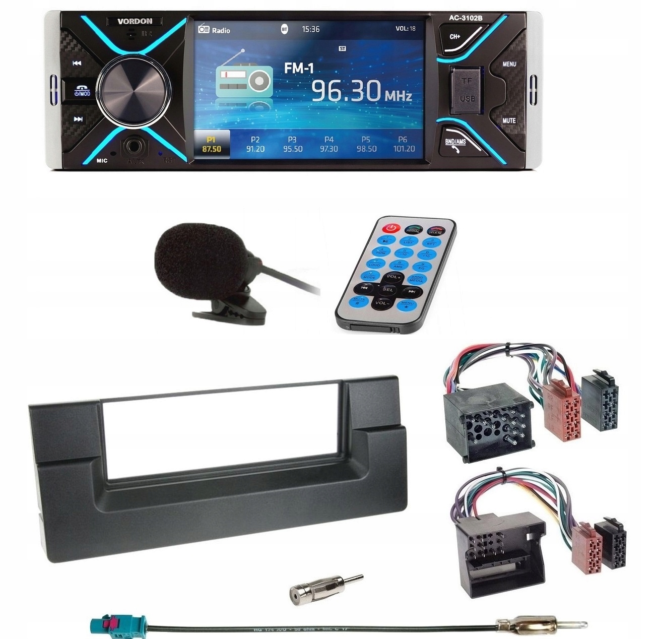 Vordon AC-3102B LCD autorádio Bluetooth Aux MP3 Sd Bmw 5 E39 X5