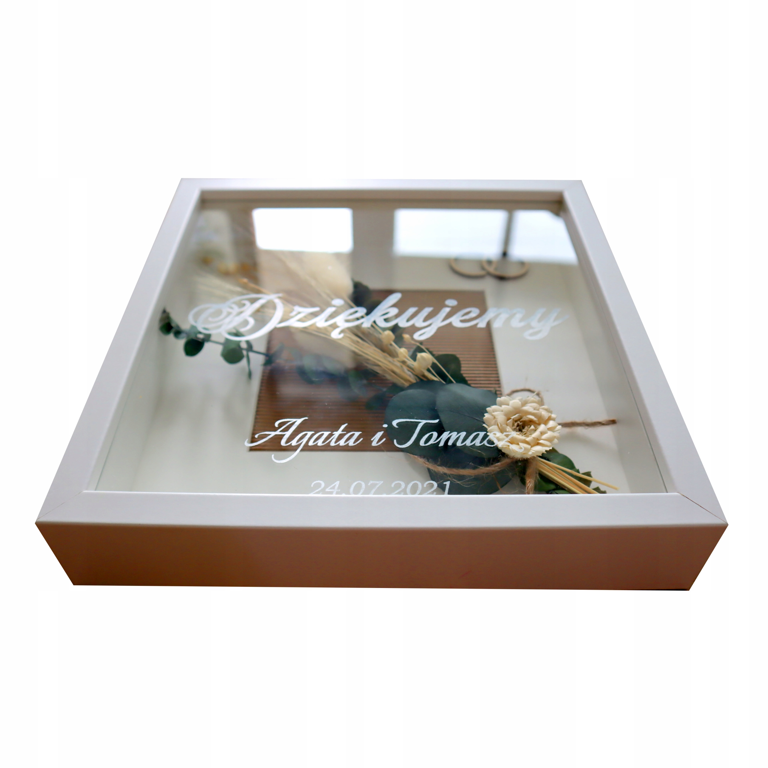 

Podziękowanie dla rodziców bukiet w ramie 25x25 cm