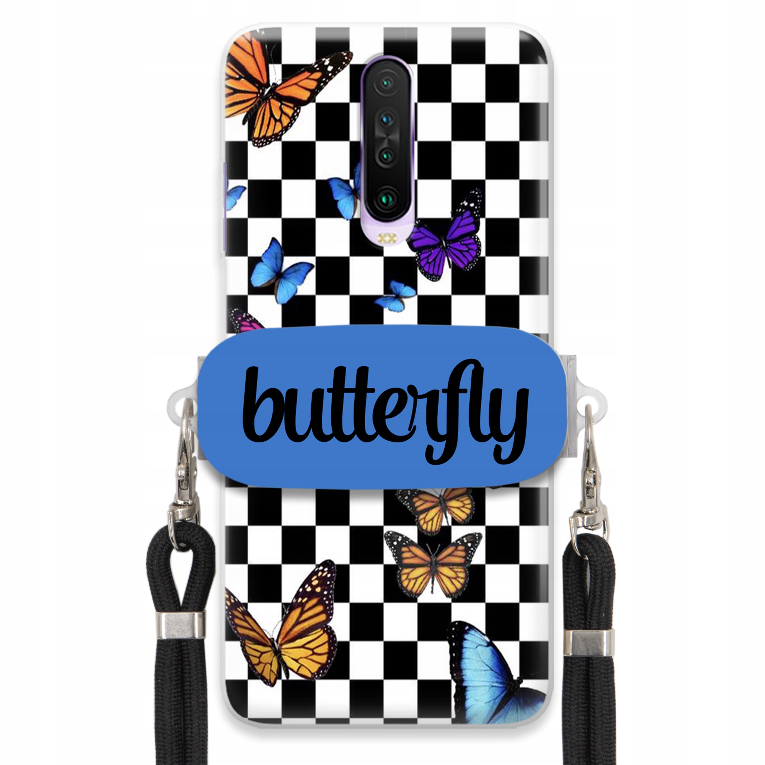 Pouzdro Pro Xiaomi Redmi K30 Case Obdélníkový Držák Vodítka Butterfly Motýli