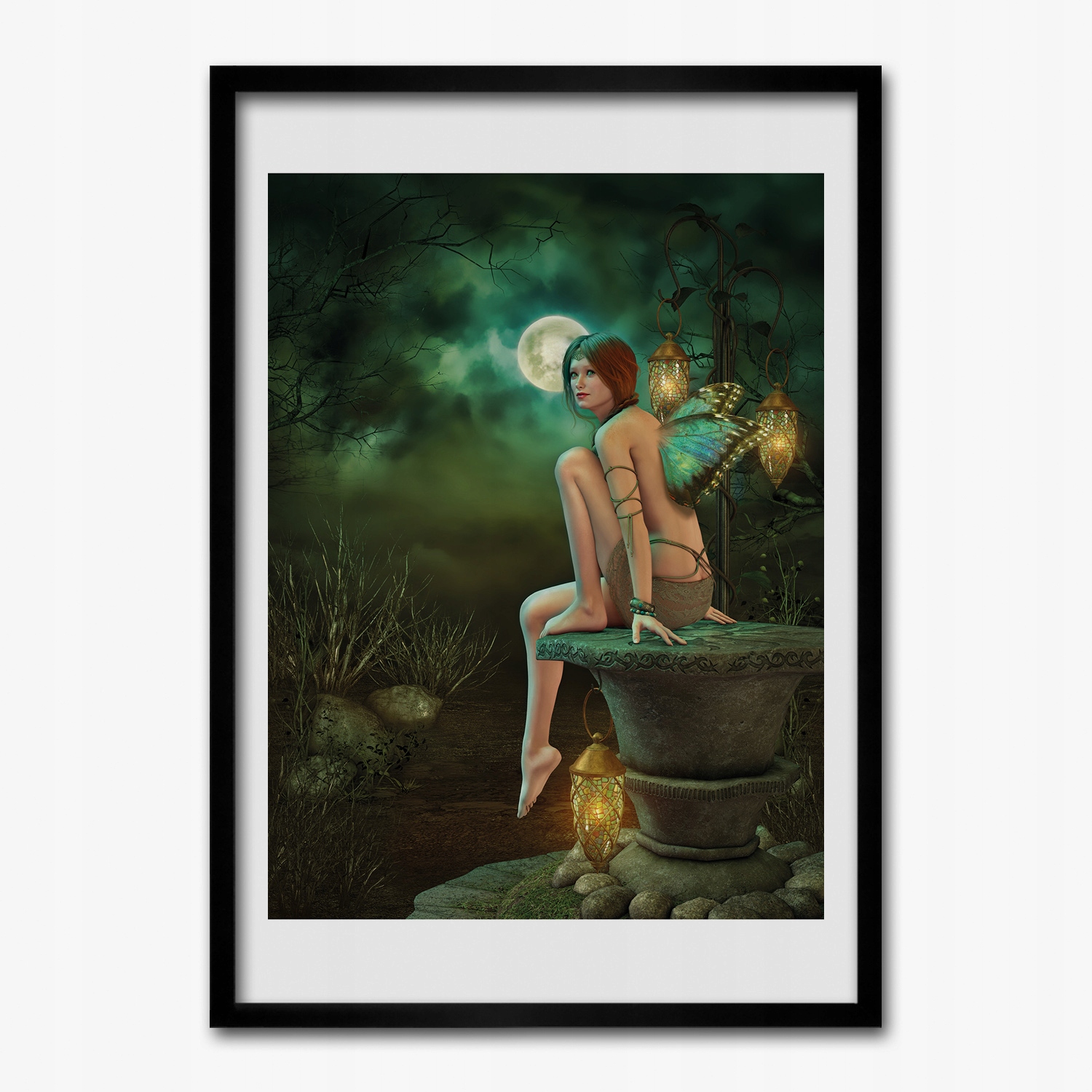 Obraz v rámu Mdf Víla elf magie noc 70x100 cm
