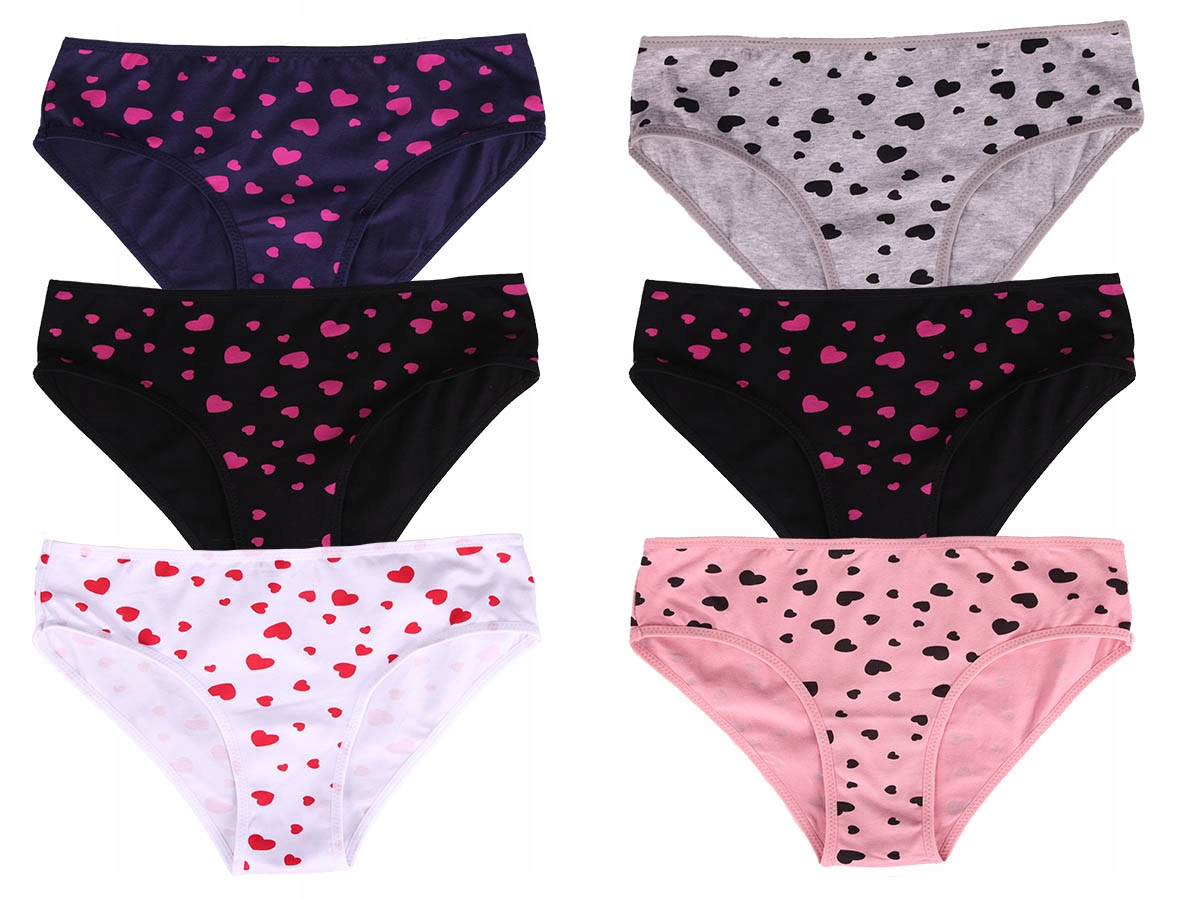 6x FIGI DAMSKIE BAWEŁNIANE ZESTAW SERCA PREMIUM Kolor wielokolorowy