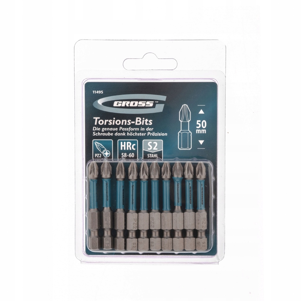 

Zestaw bitów udarowych bity PZ2 x 50mm 10szt Gross