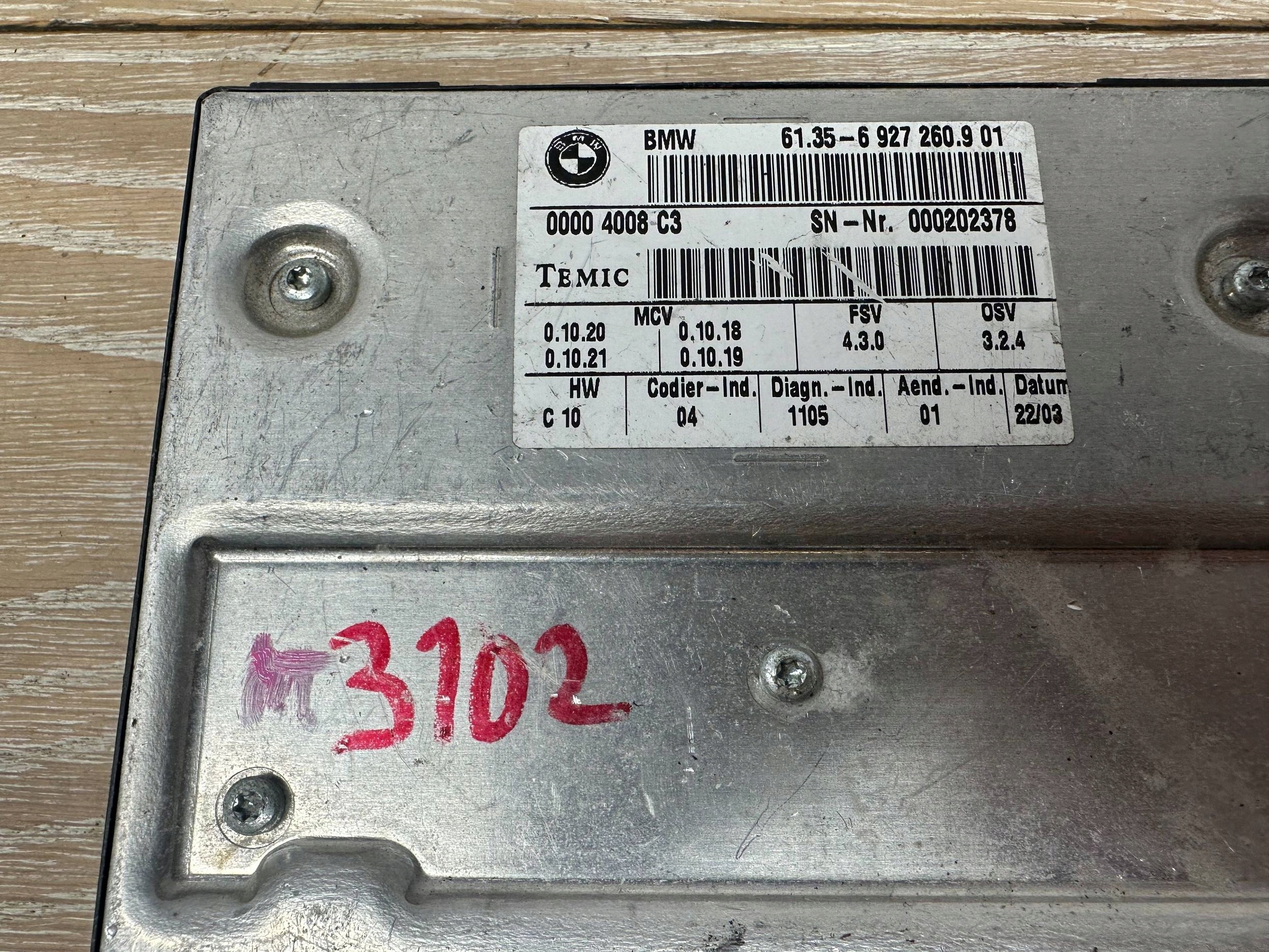 Unité commande confort BMW 5 E60 E61 6927260