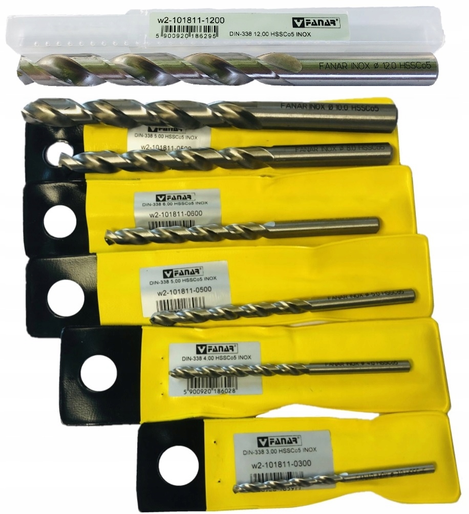 

Fanar Wiertła kobaltowe zestaw 3 mm-12 mm Polskie