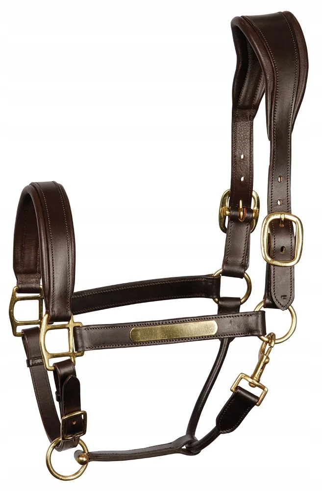 Uzda pro koně Harry's Horse Anatomický kožený hnědý Cob