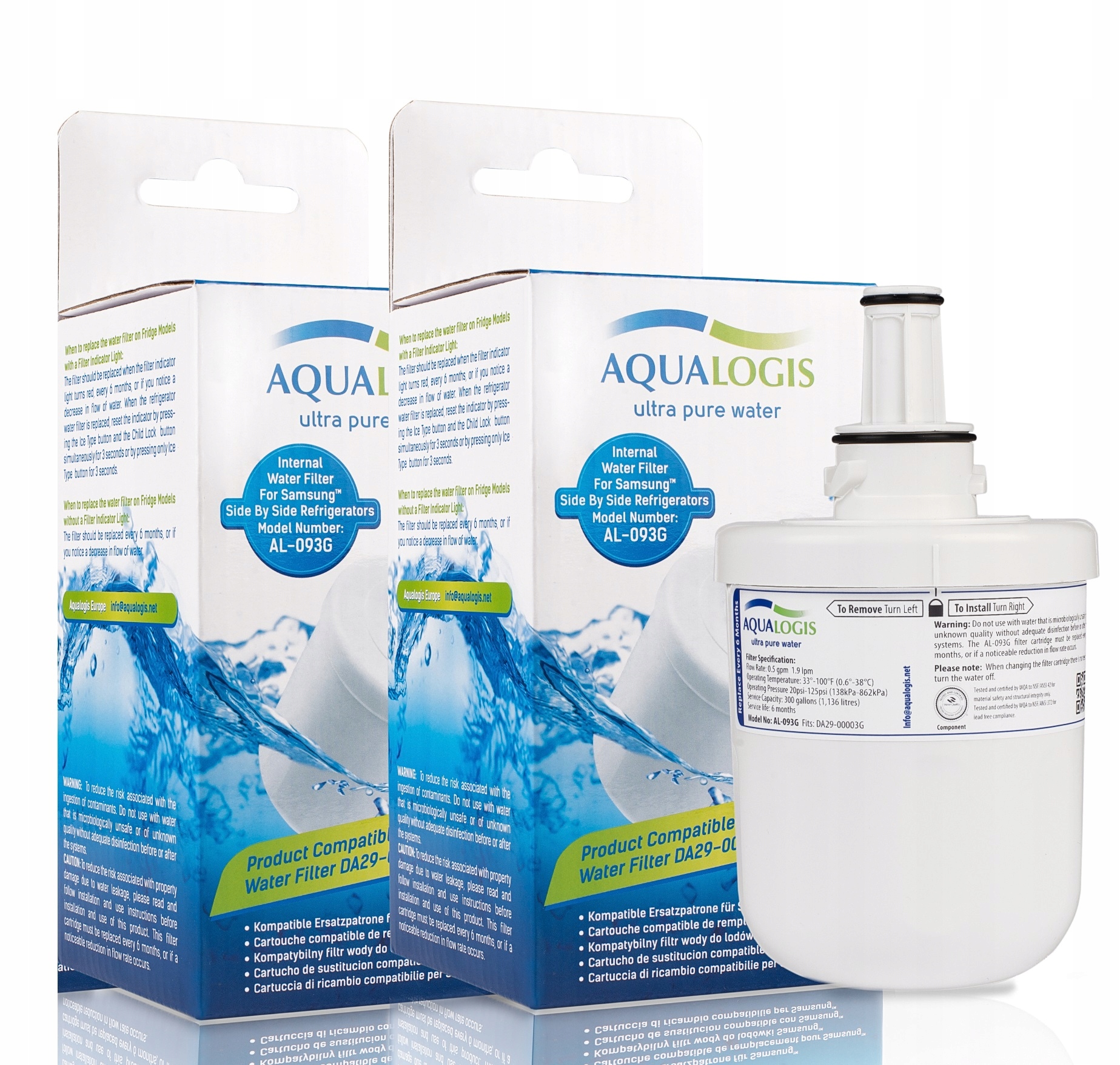 2x HAFCU1/AXX Filtr Do Lodówki Samsung AL-093G