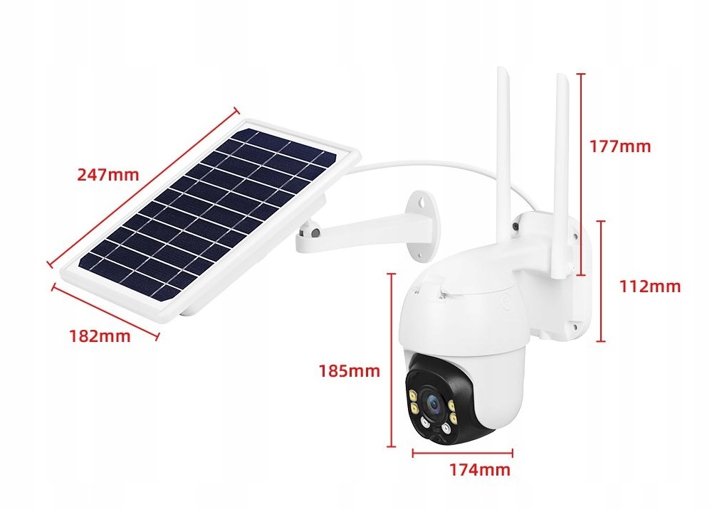 KAMERA SOLARNA ZEWNĘTRZNA OBROTOWA SOLARCAM WIFI Technologia IP