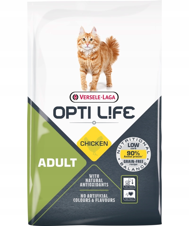 Versele-laga Opti Life Cat Adult Chicken krmivo pro dospělé kočky s kuřecím masem 7,5 kg