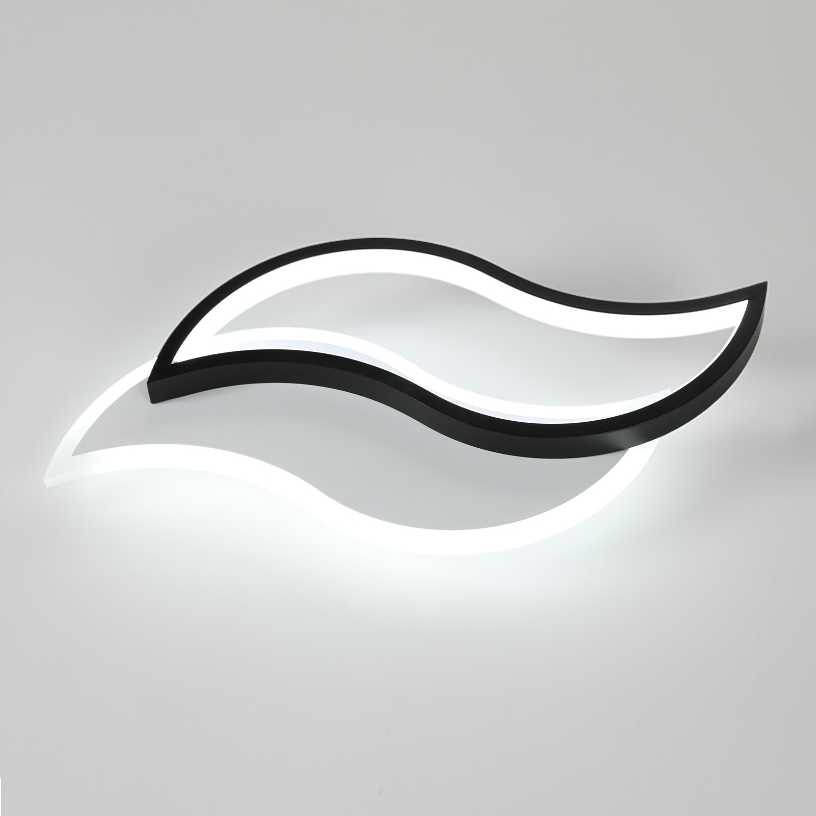 Lampa Sufitowa Wisząca Led Czarna+biały Zyrandol Nowoczesny 6500K 28W