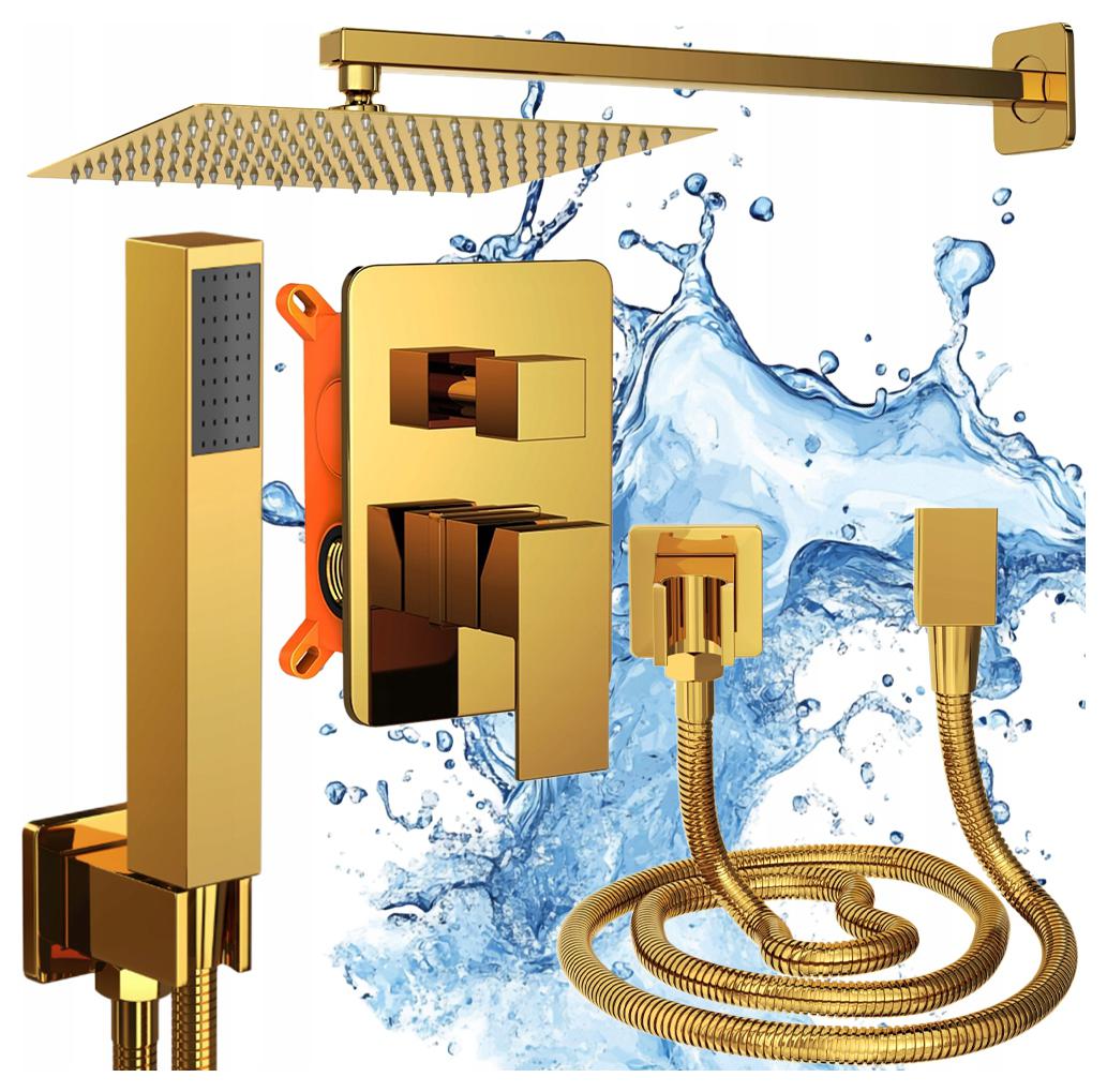 Zlatá Dažďová Sprcha Pod Omietku Do Kúpeľne, Sprchová Batéria Paje