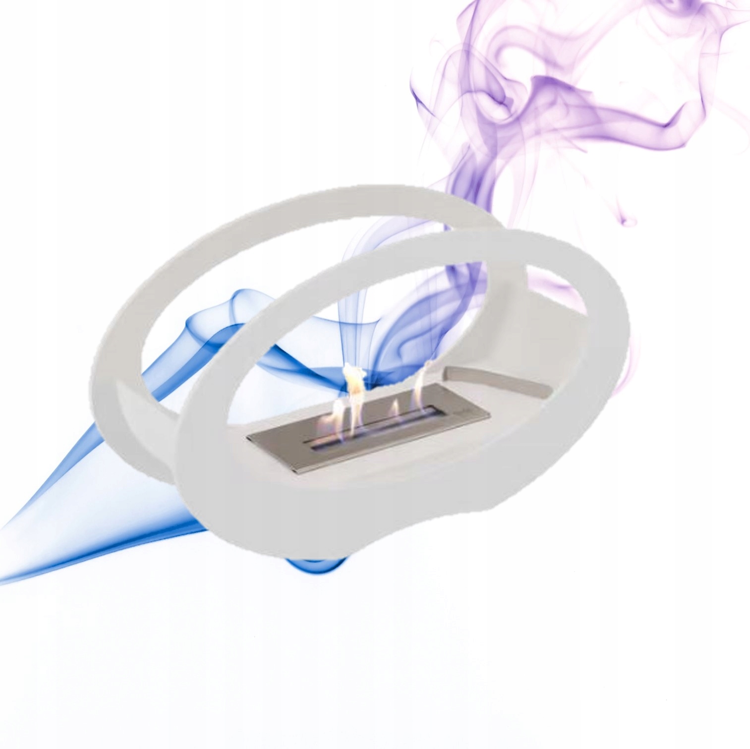 Moderní volně stojící biokrb Echo, bílý, ozdoba balkonu nebo terasy