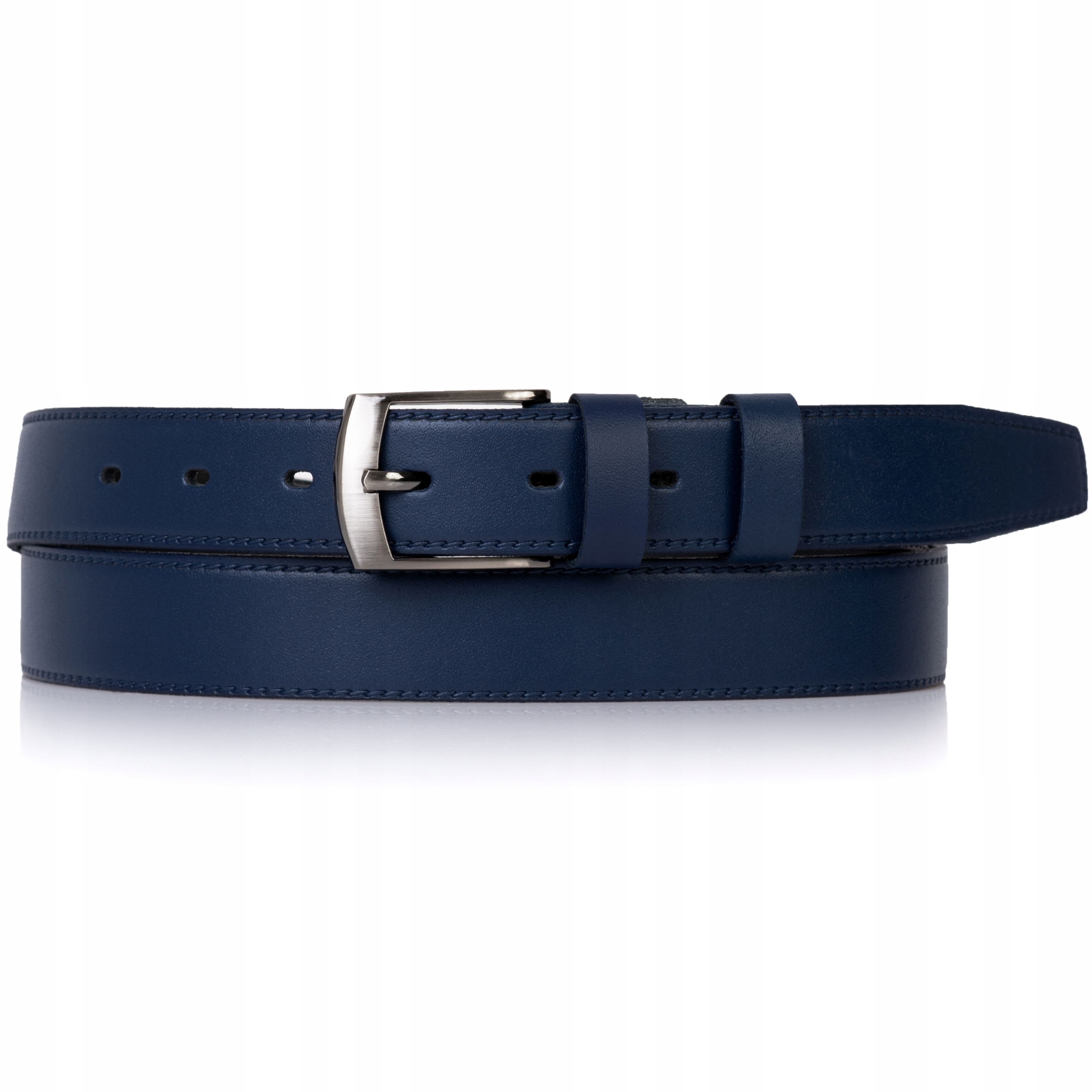 SEPHER Pasek skórzany męski GRANATOWY skóra klasyk Cechy dodatkowe brak