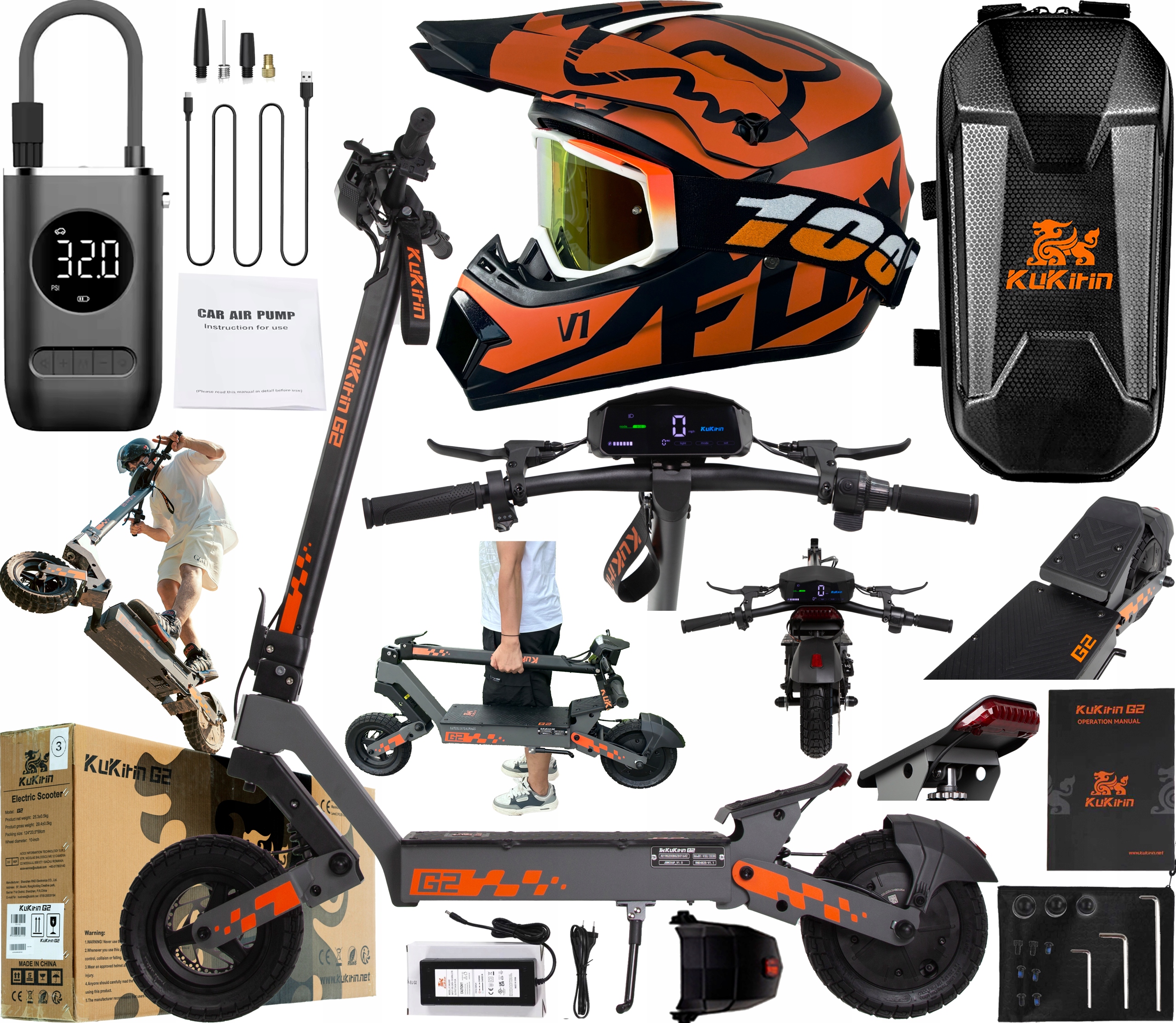 2026 KuKirin G2 Pojazdy elektryczne 48V 15Ah 800W 45KM/H 55KM 10" +Prezent