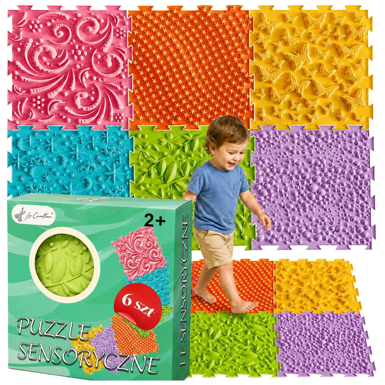 Ścieżka sensoryczna Puzzle 6EL mata do Masażu Stóp ortopedyczne dla dzieci