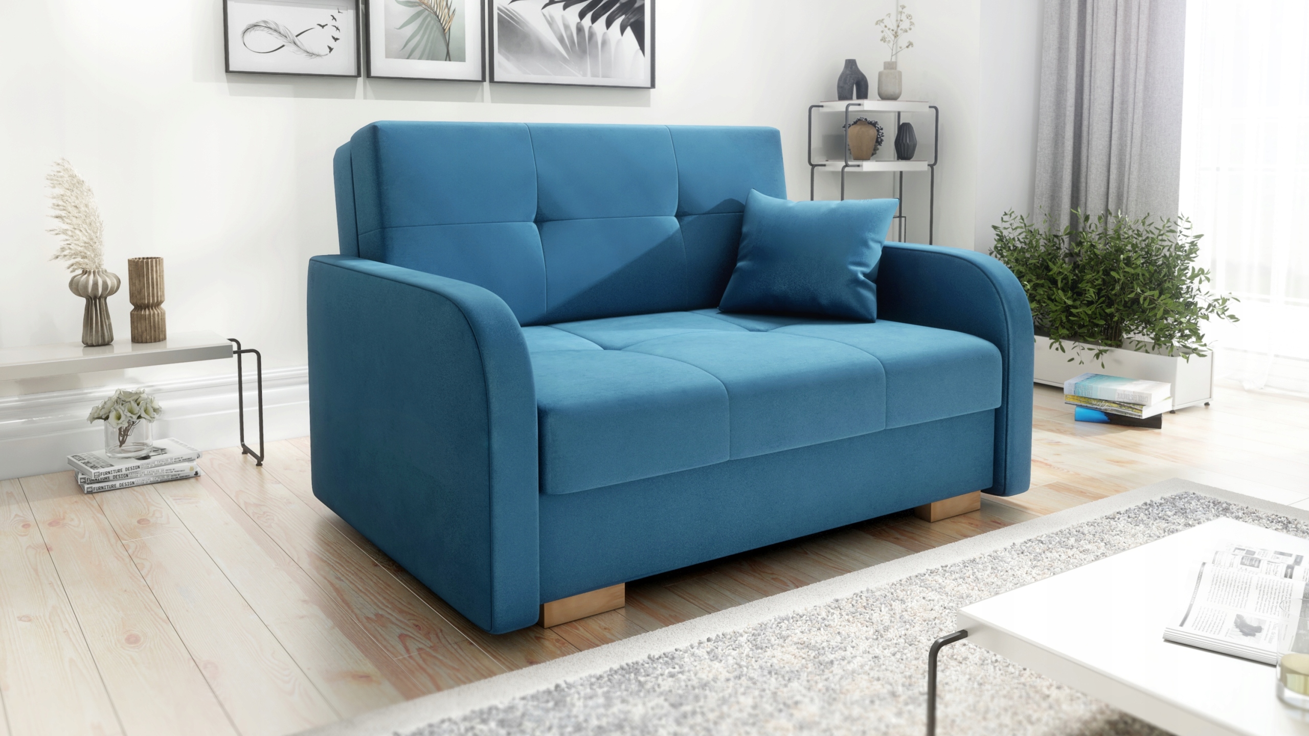 Rozkładana sofa POLA 2 z funkcją spania , pojemnik Marka IWMAR