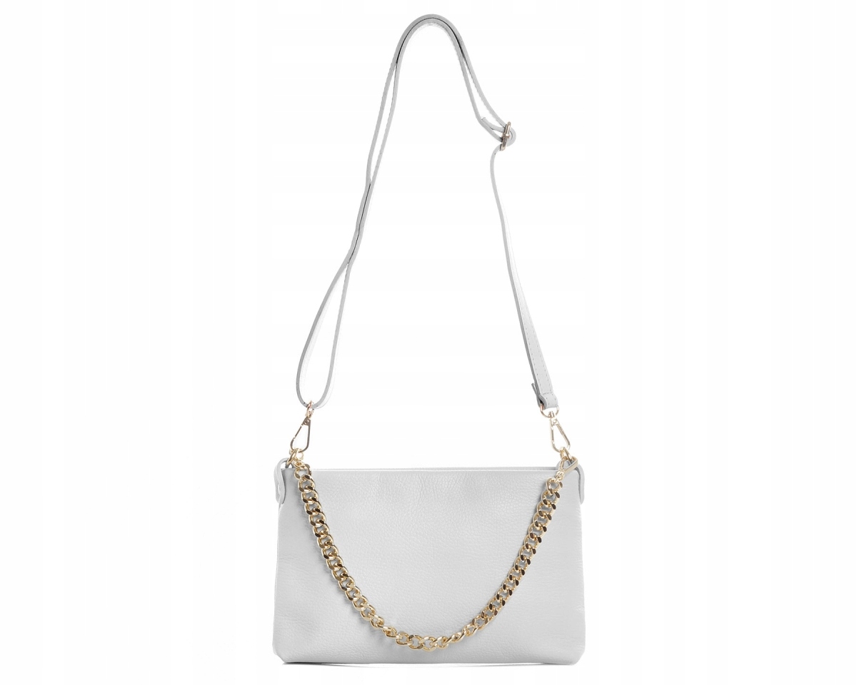 Italská Kožená Psaníčko Vizitková Taška Solome Inka Bílá