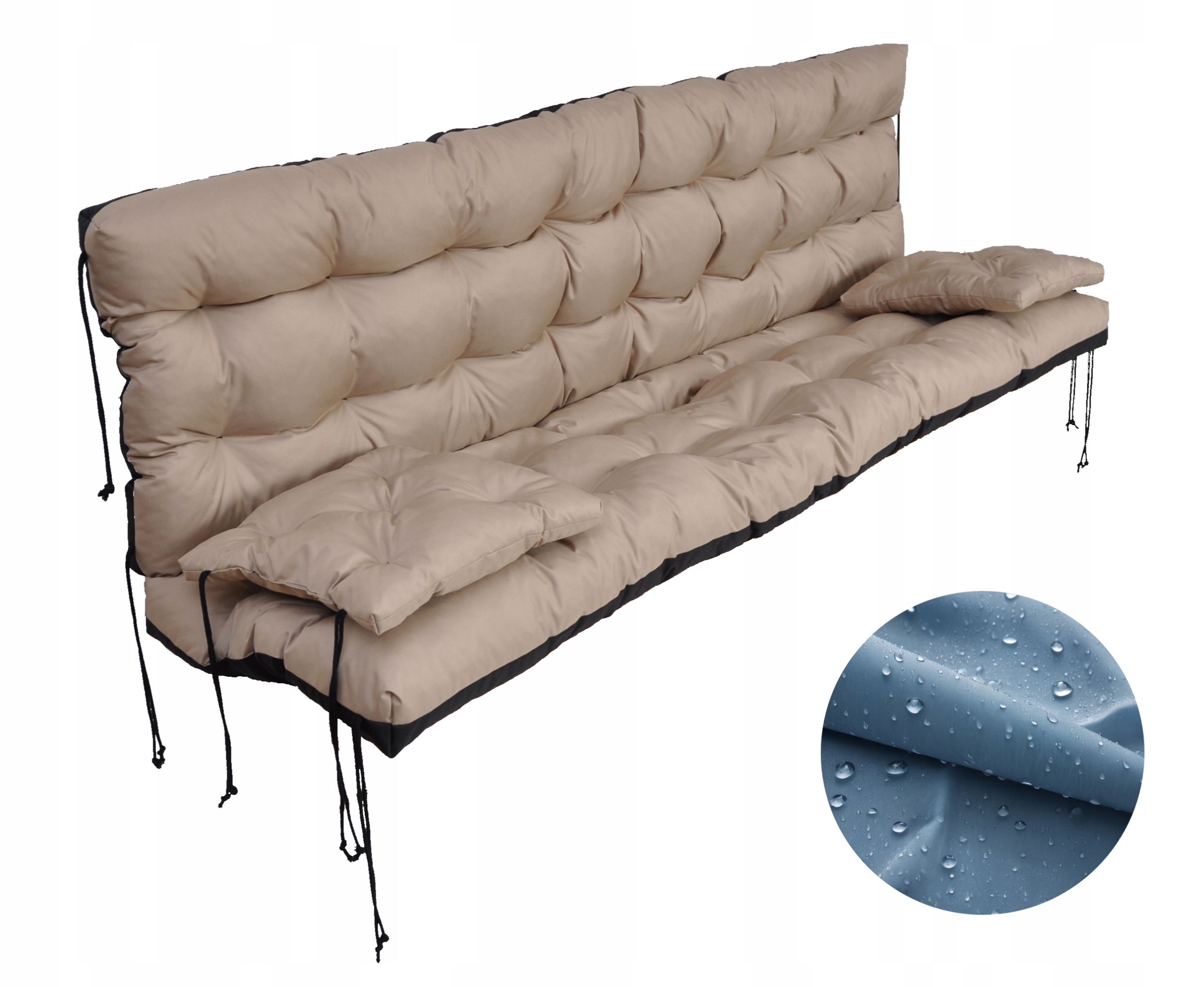 Wodoodporna Poduszka na Huśtawkę na Ławkę Ogrodową 160 cm Poduszki 40x40