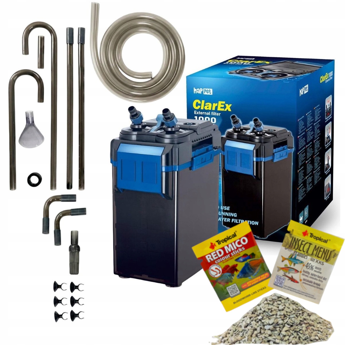 Happet ClarEx 1000 Filtr zewnętrzny do akwarium gratisy