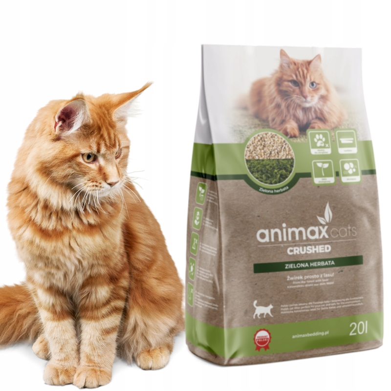 Levně Stelivo pro kočky Animax Cats drť s hrudkující vůní Zelený Čaj 20 l