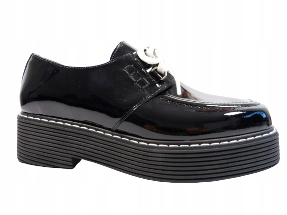 czarne oxfordy damskie półbuty skóry R.Polański 37