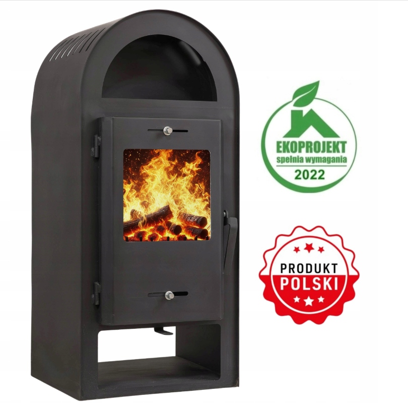Piec Koza Kominek Wolnostojący Hades Stalowy Mocny Eco Fi 120MM Do Salonu