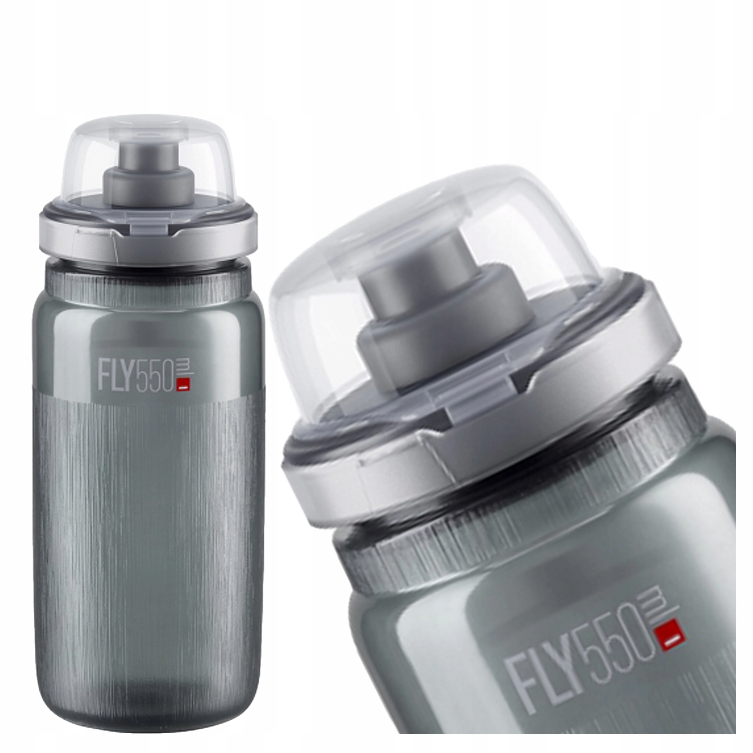 Bidon Rowerowy z Pokrywką Zamknięciem 750ml Elite Fly Mtb Przezroczysty