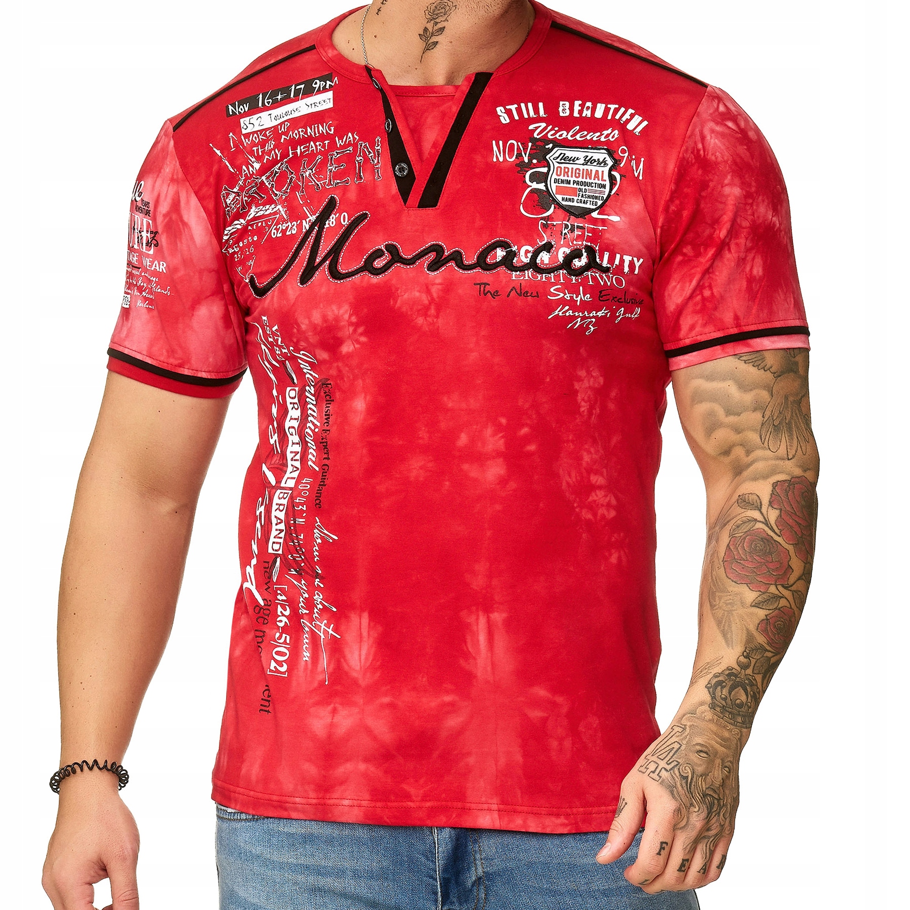 

T shirt Męski Monaco Wyszywany Hafty Nadruk
