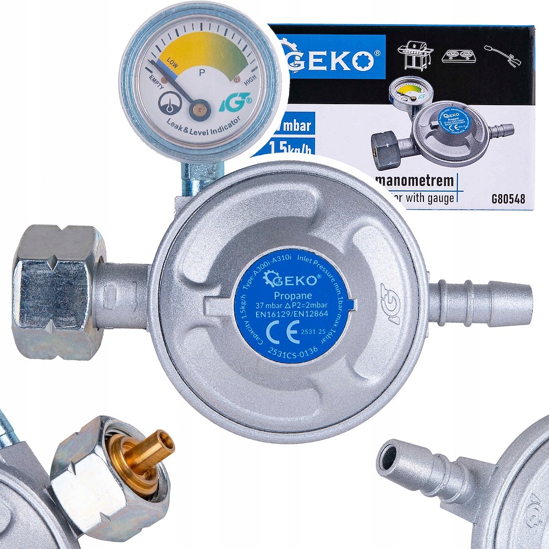 Reduktor gazowy z manometrem 37mbar 1,5kg/h
