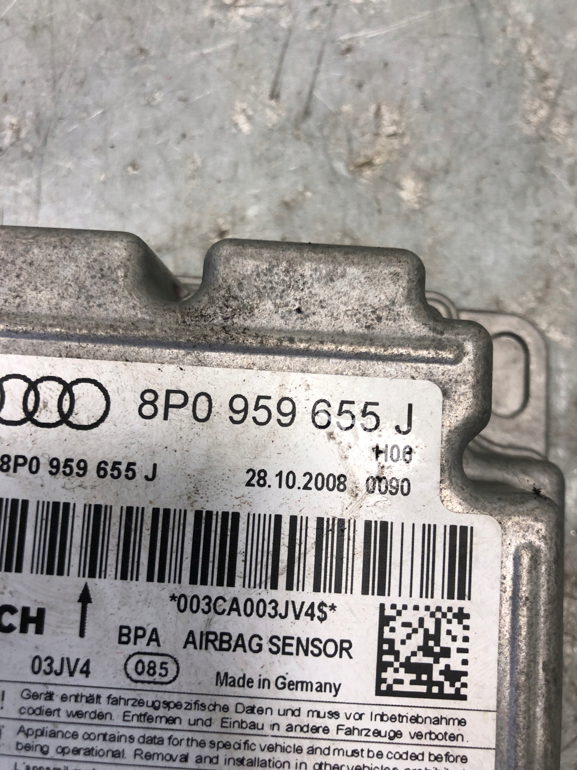 modulo SENSOR airbag AUDI A3 8P LIFT 8P0959655J