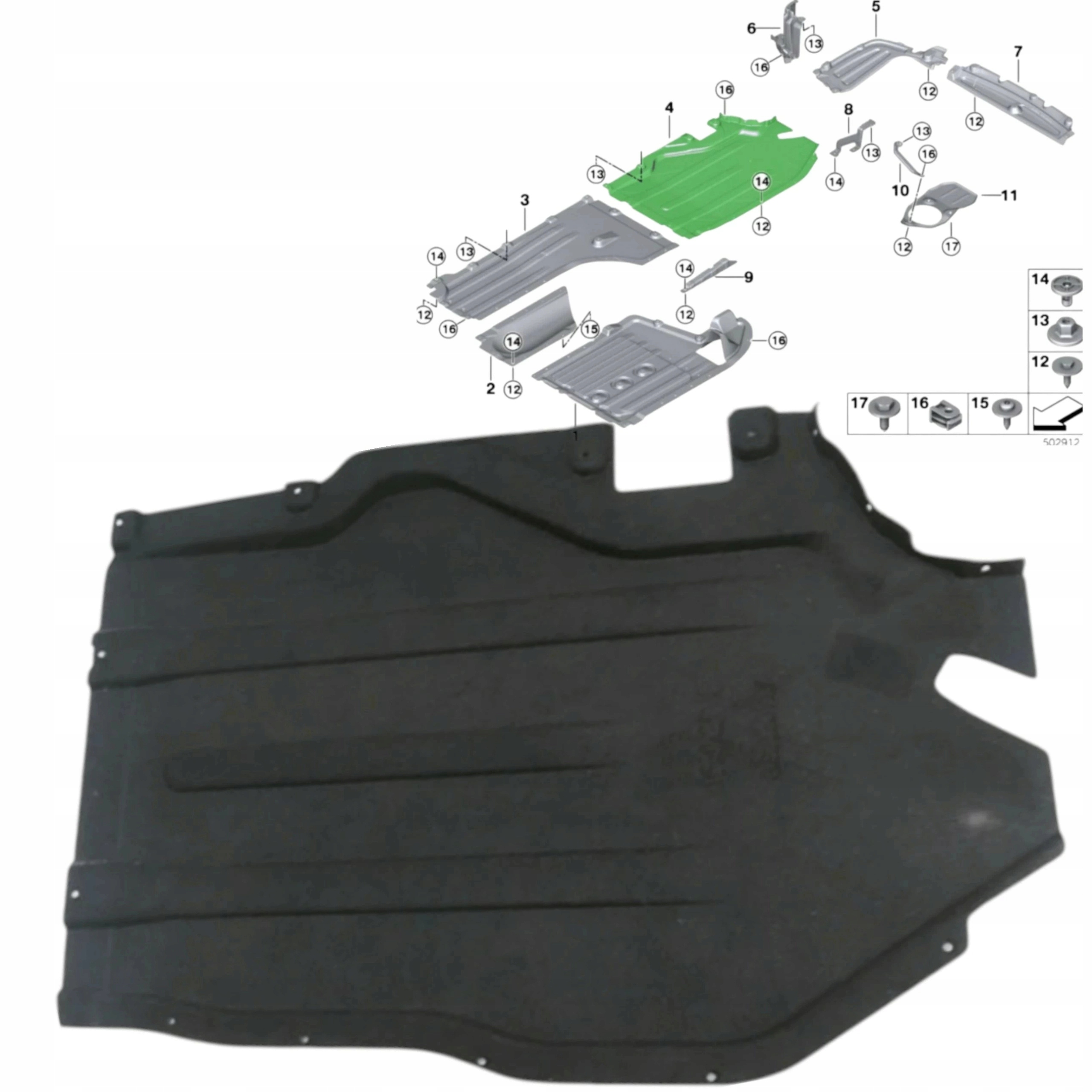 Bmw X5 G05 2018+ deska Kryt Zadního Podvozku Pravá 51757424888