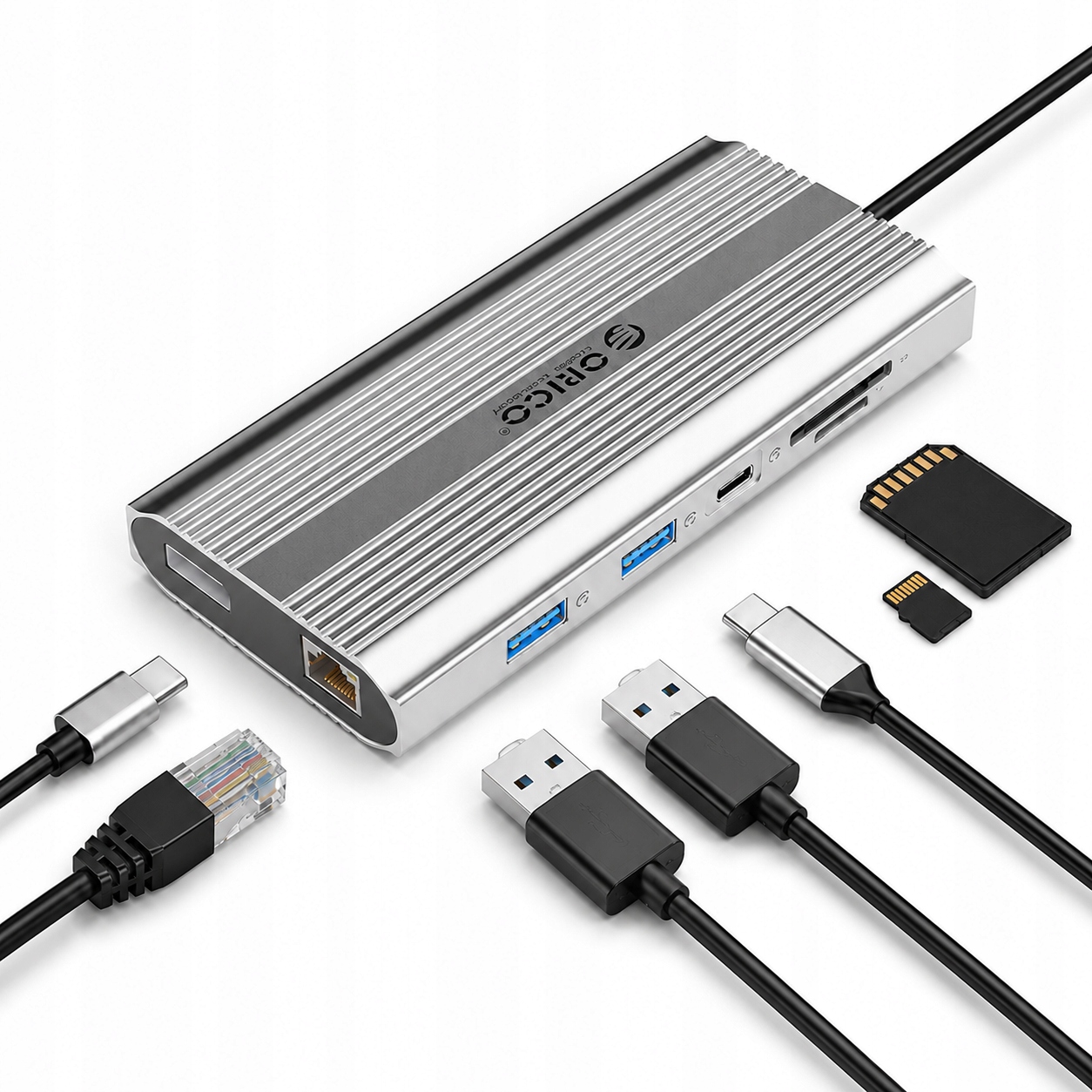 Stacja dokująca Usb-c Orico 12w1 2x Hdmi 4K Pd 100W RJ45 Sd