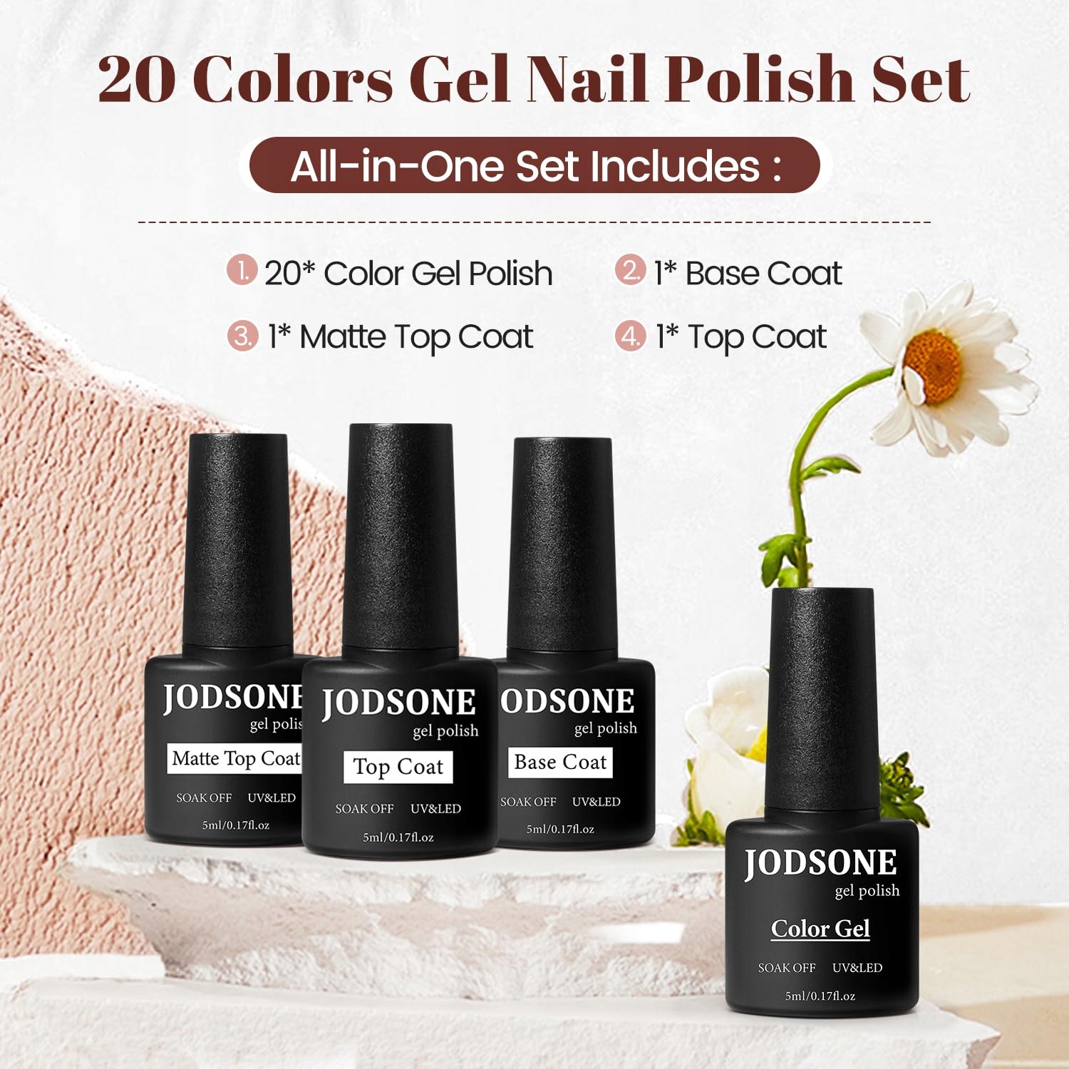 JODSONE Zestaw 23 Lakierów UV Żelowych Wielokolorowy Długotrwały — miniatura 2