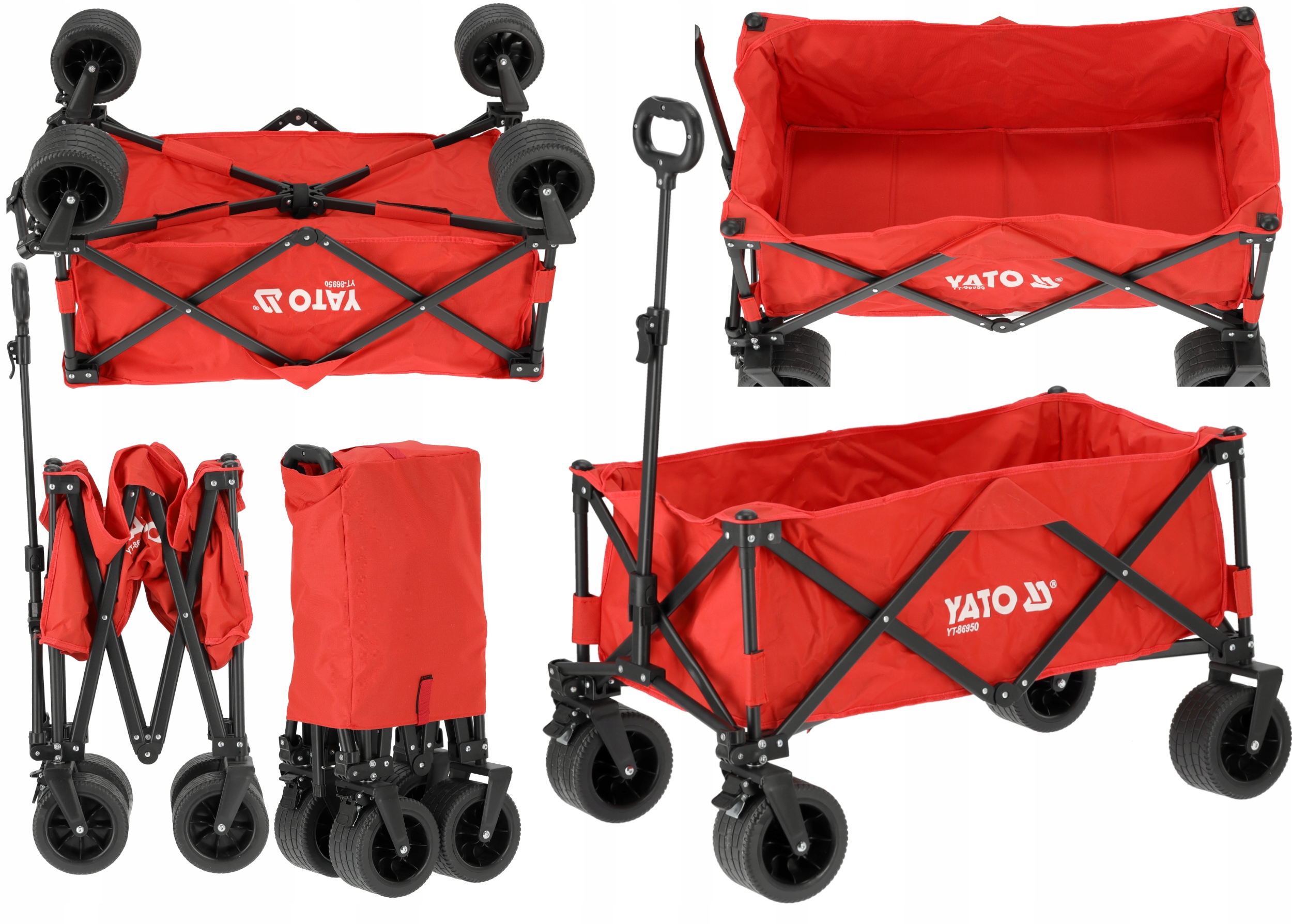 Wózek Ogrodowy Transportowy Turystyczny Składany Szerokie Opony 100KG Yato