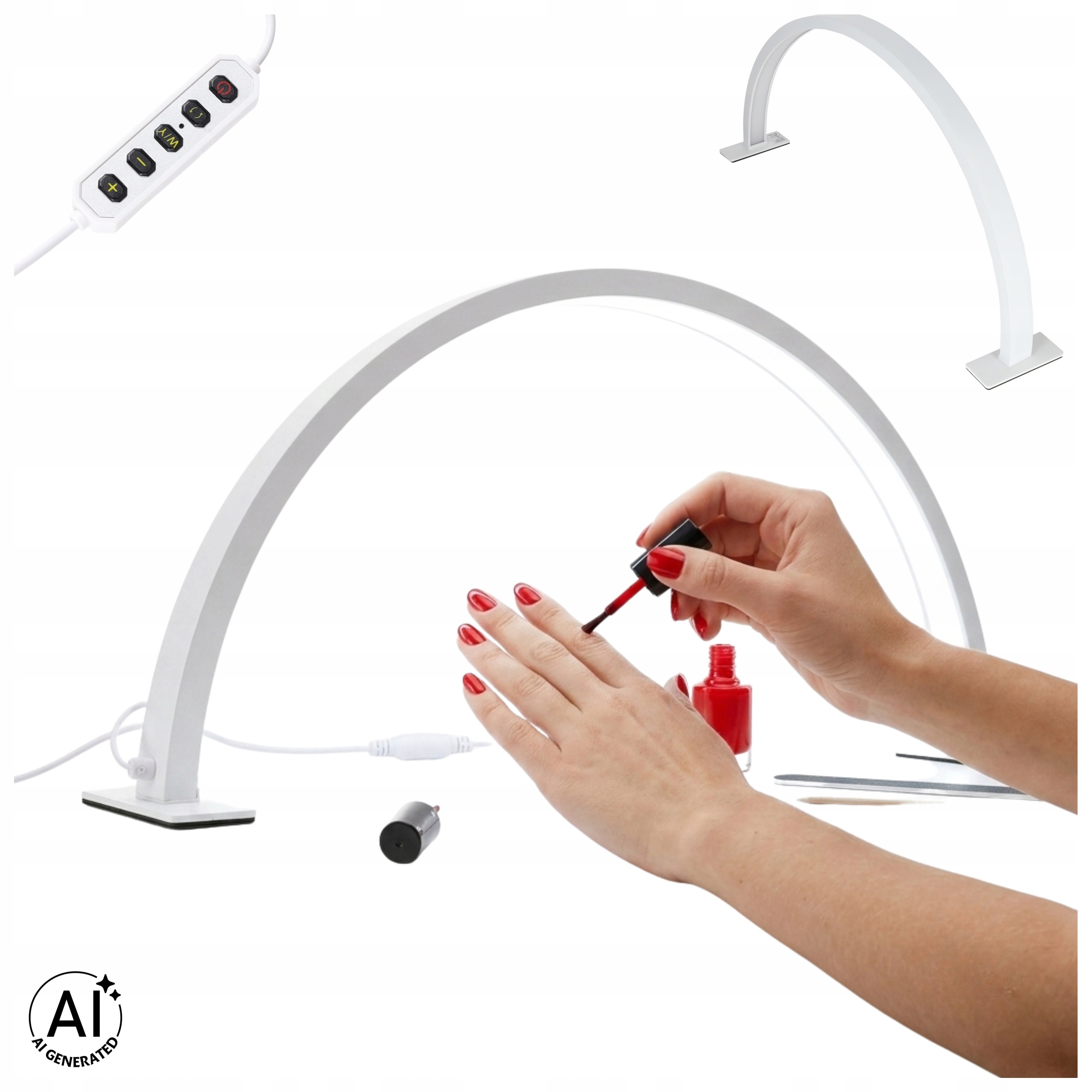 Lampa Led Do Manicure Kosmetyczna Nablatowa Na Biurko Łuk 3 Rodzaje Barw