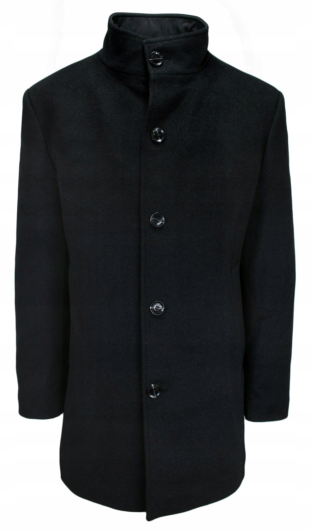 Černý vlněný kabát na Knoflíky 60/182