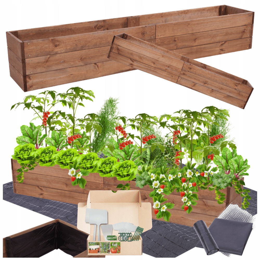 Vyvýšený záhon zeleninový záhon dřevěný pařeniště květináč impregnovaný 27x160x30
