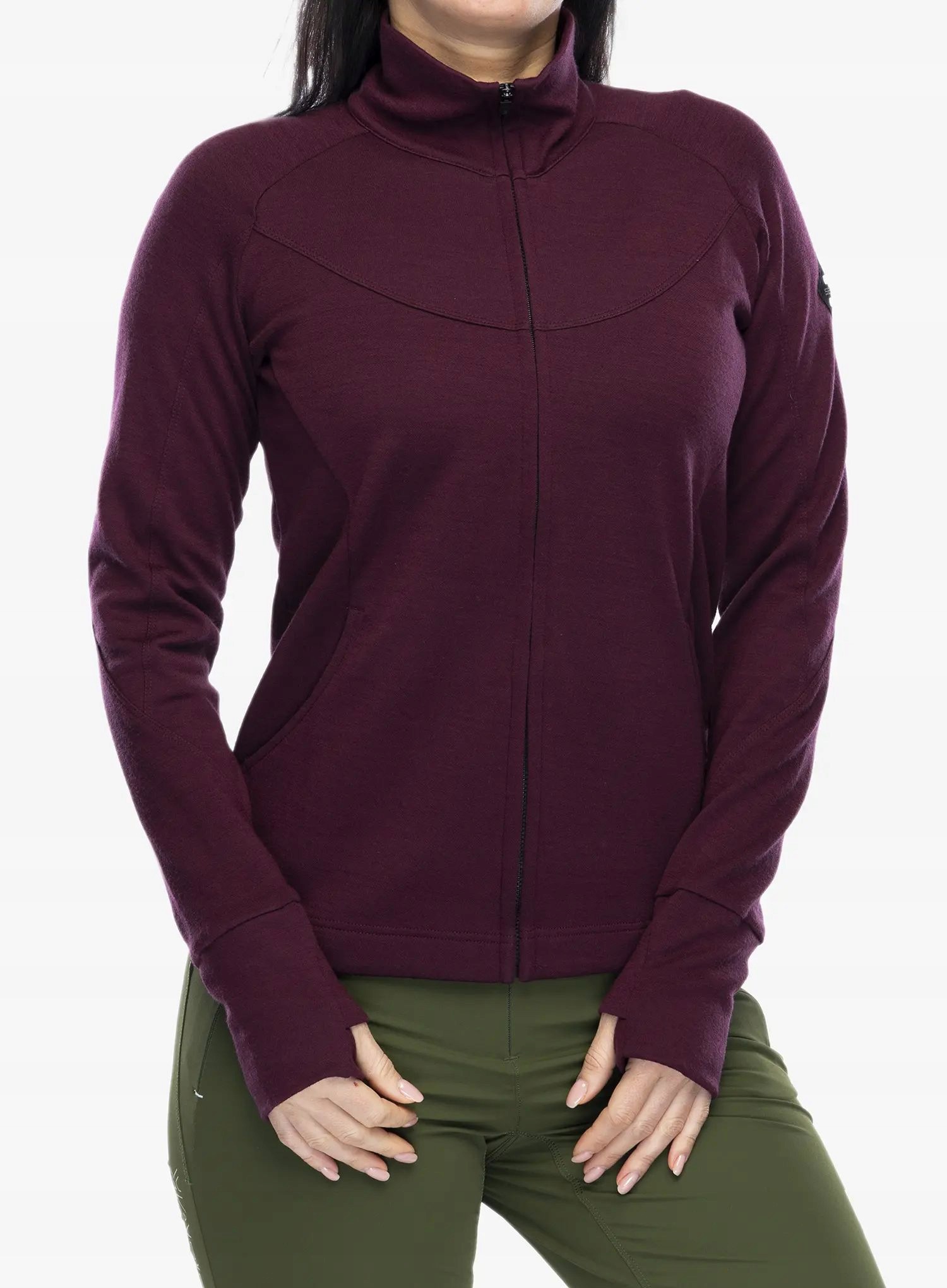 Mikina dámská Sensor Merino Up Fleece Full Zip port red M