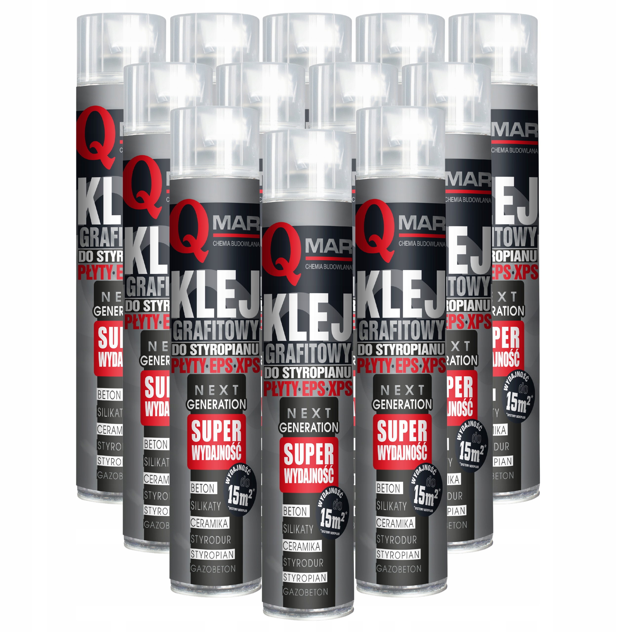 Lepidlo na grafitový polystyren Xps Eps pěna na pistoli 790 ml 12 ks Qmar