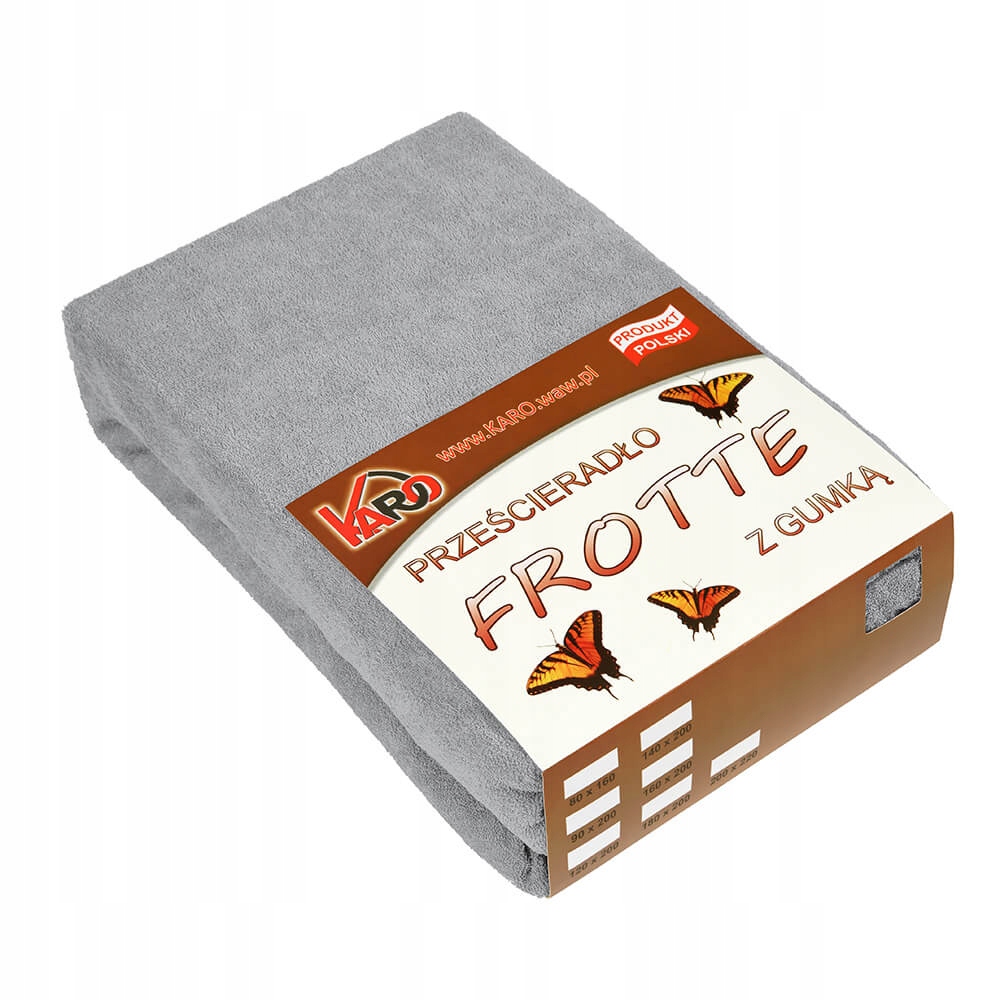 

Prześcieradło frotte z gumką 120x200 szare 060