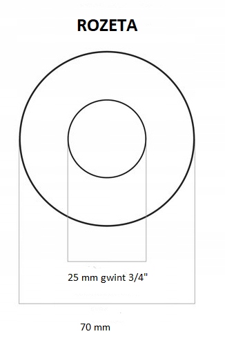 MOSIĘŻNA ROZETA POJEDYNCZA 3/4" OTWÓR GWINTOWANY Marka Sol-Arm