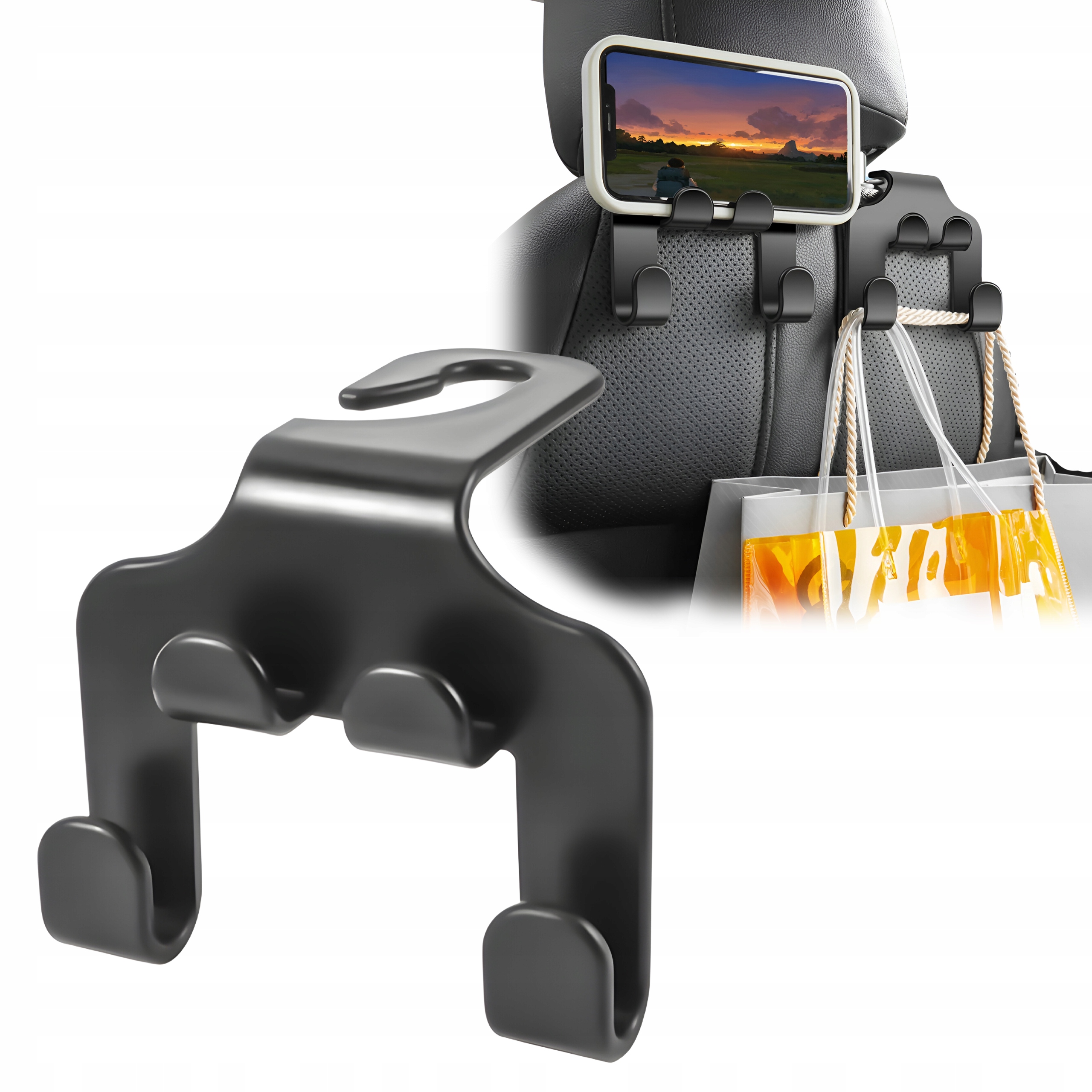 Wieszak Uchwyt Na Fotel Samochodowy Zagłówek Zakupy Telefon Haczyk