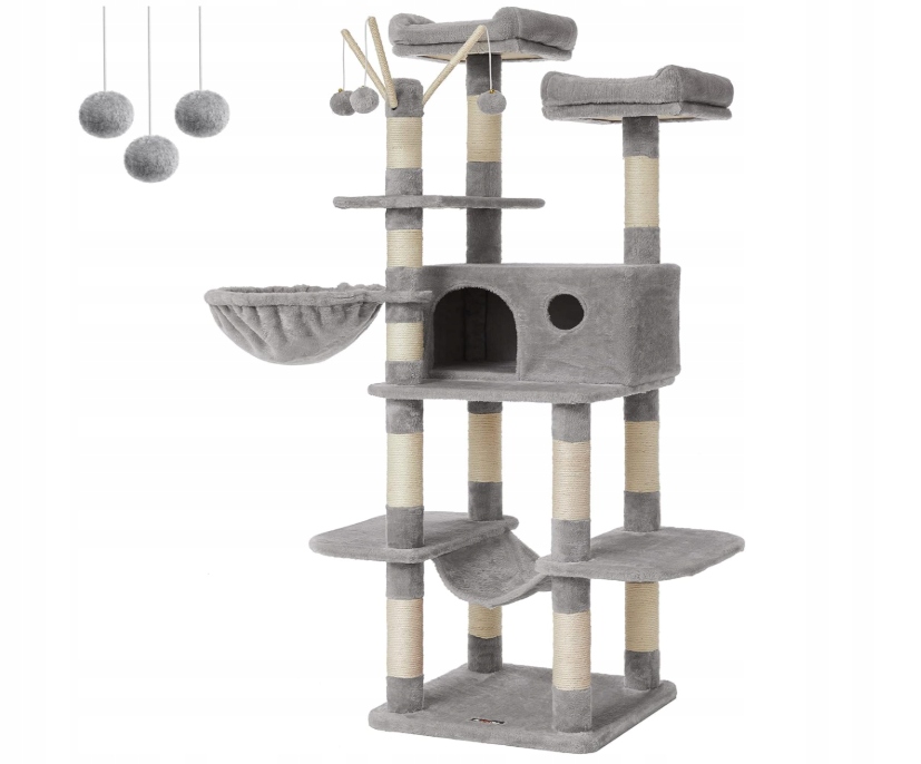 Drapak dla Kota, Jasnoszary, 164 cm Feandrea PCT087W01V1