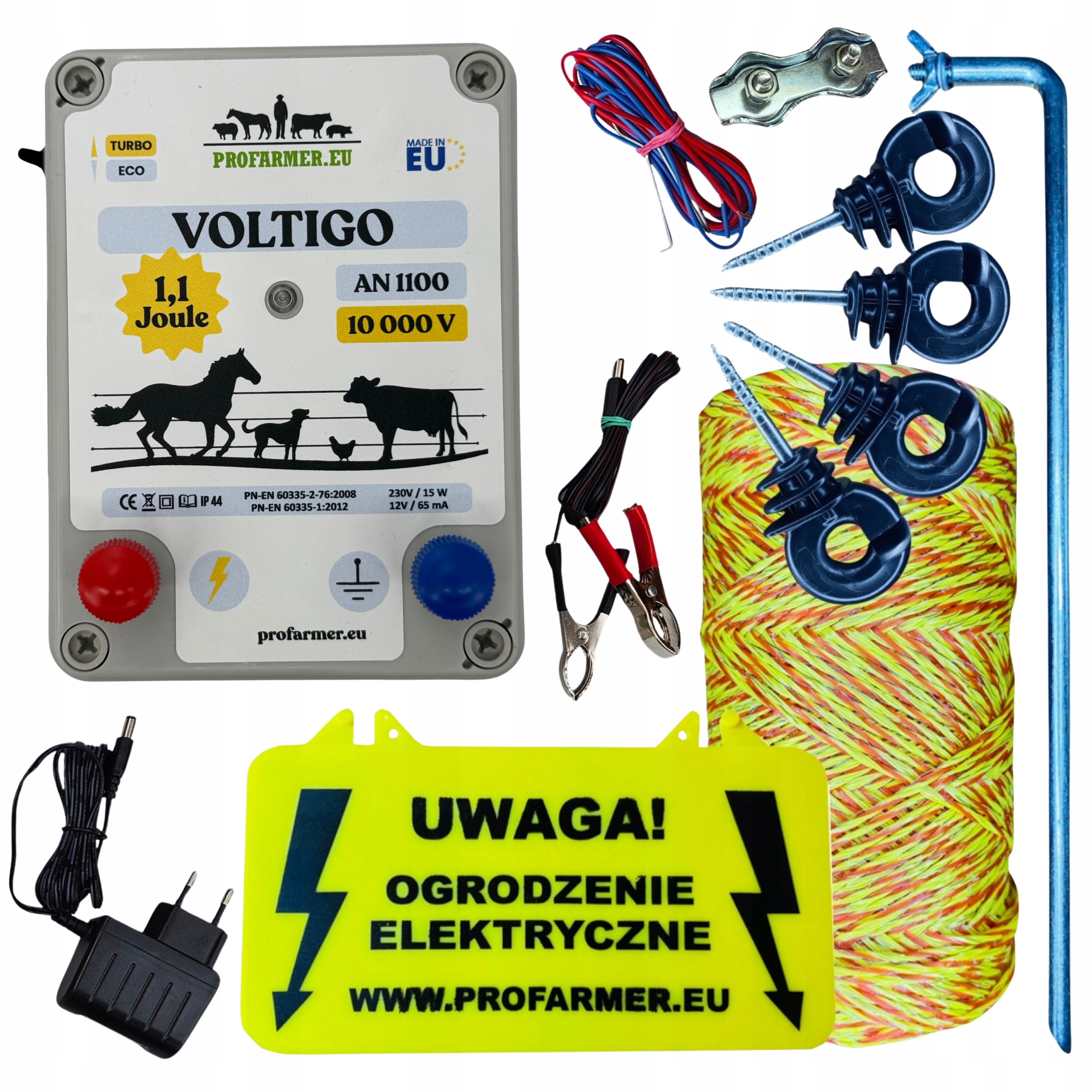 Elektryzator pastuch elektryczny zestaw komplet!