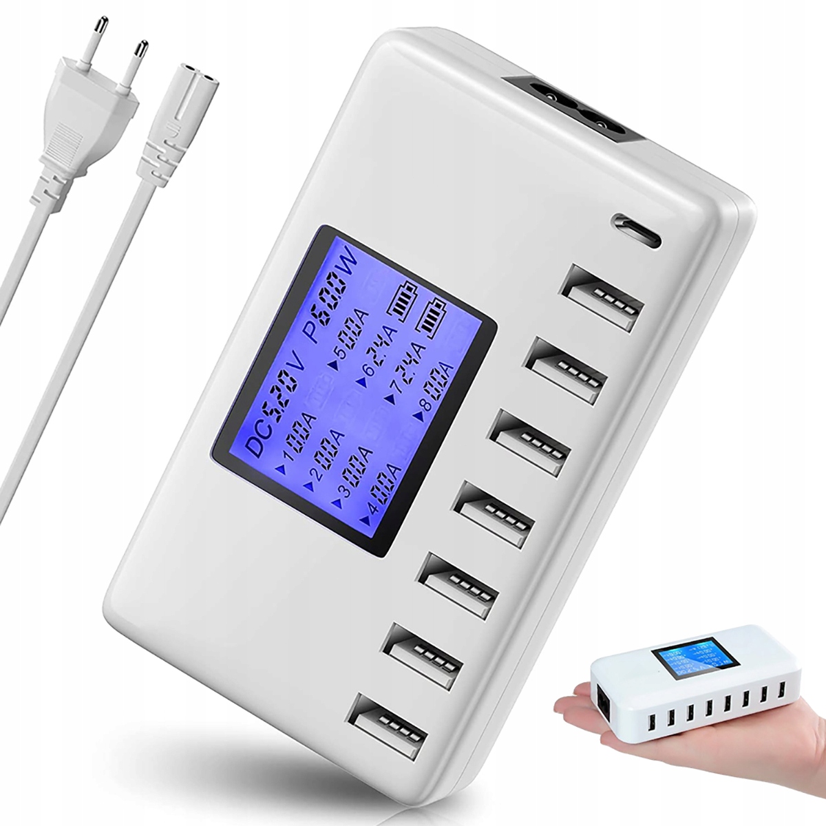 Usb Nabíječka Usb Hub 8-PORTOVÁ Nabíjecí Stanice